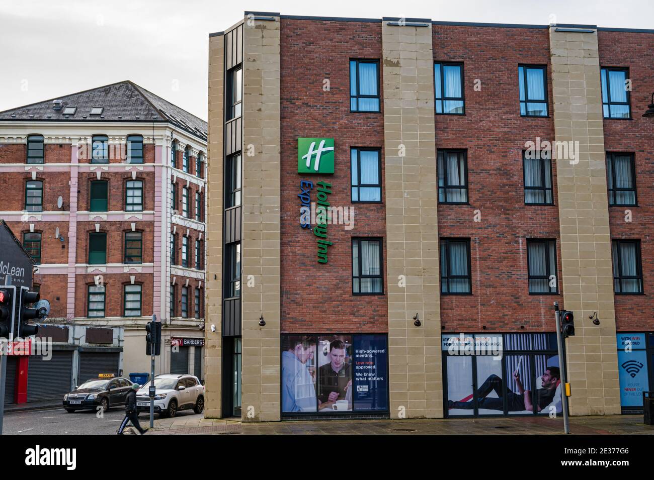 Derry, Northern Ireland- Jan 16, 2020: HolidayInn Epress Hotel  in the City of Derry Stock Photo