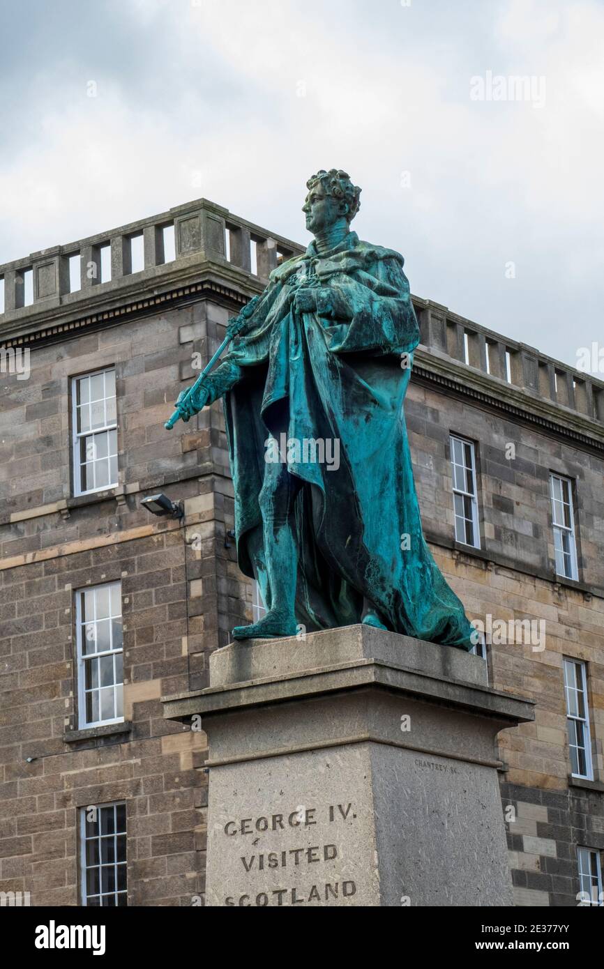 Statue von König George IV (Hause Hanover), in Edinburgh Stock Photo
