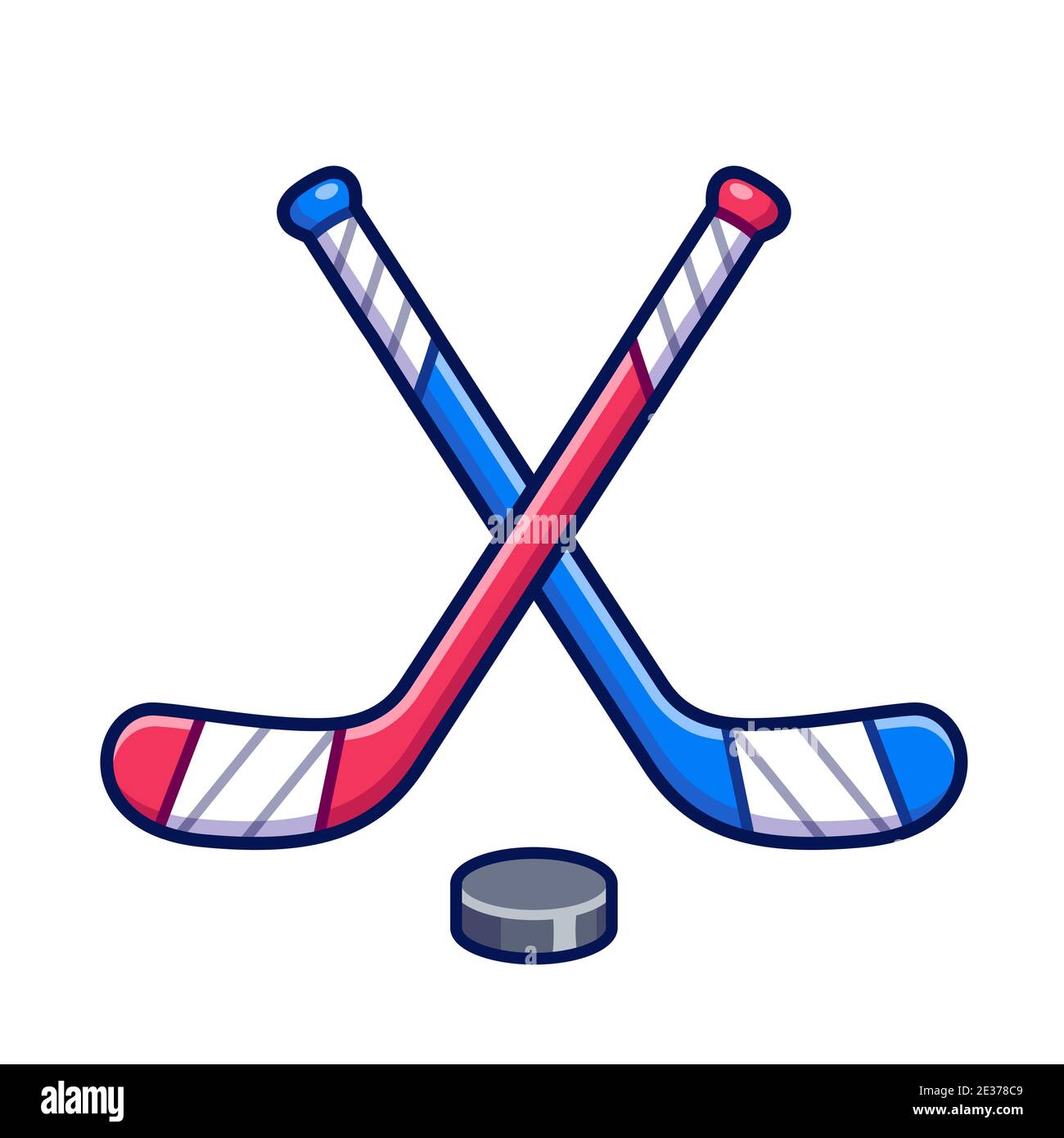 Hockey Sticks Puck Stock Illustration - Download Image Now - Hockey Stick,  Ice Hockey Stick, Vector - iStock