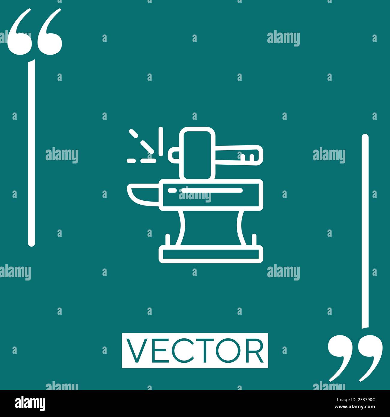 blacksmith vector icon Linear icon. Editable stroke line Stock Vector