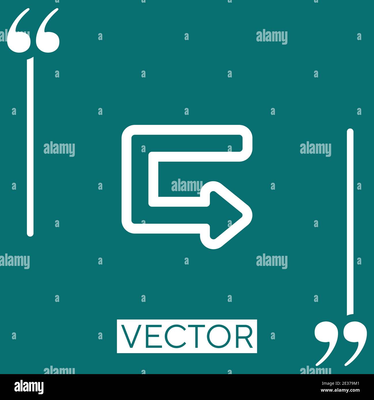 arrow broken outlined angle Linear icon. Editable stroke line Stock Vector