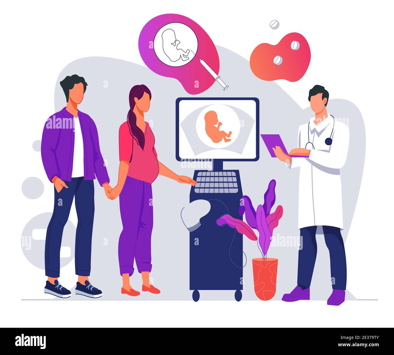 Banner for family planning and medical care during pregnancy, flat ...