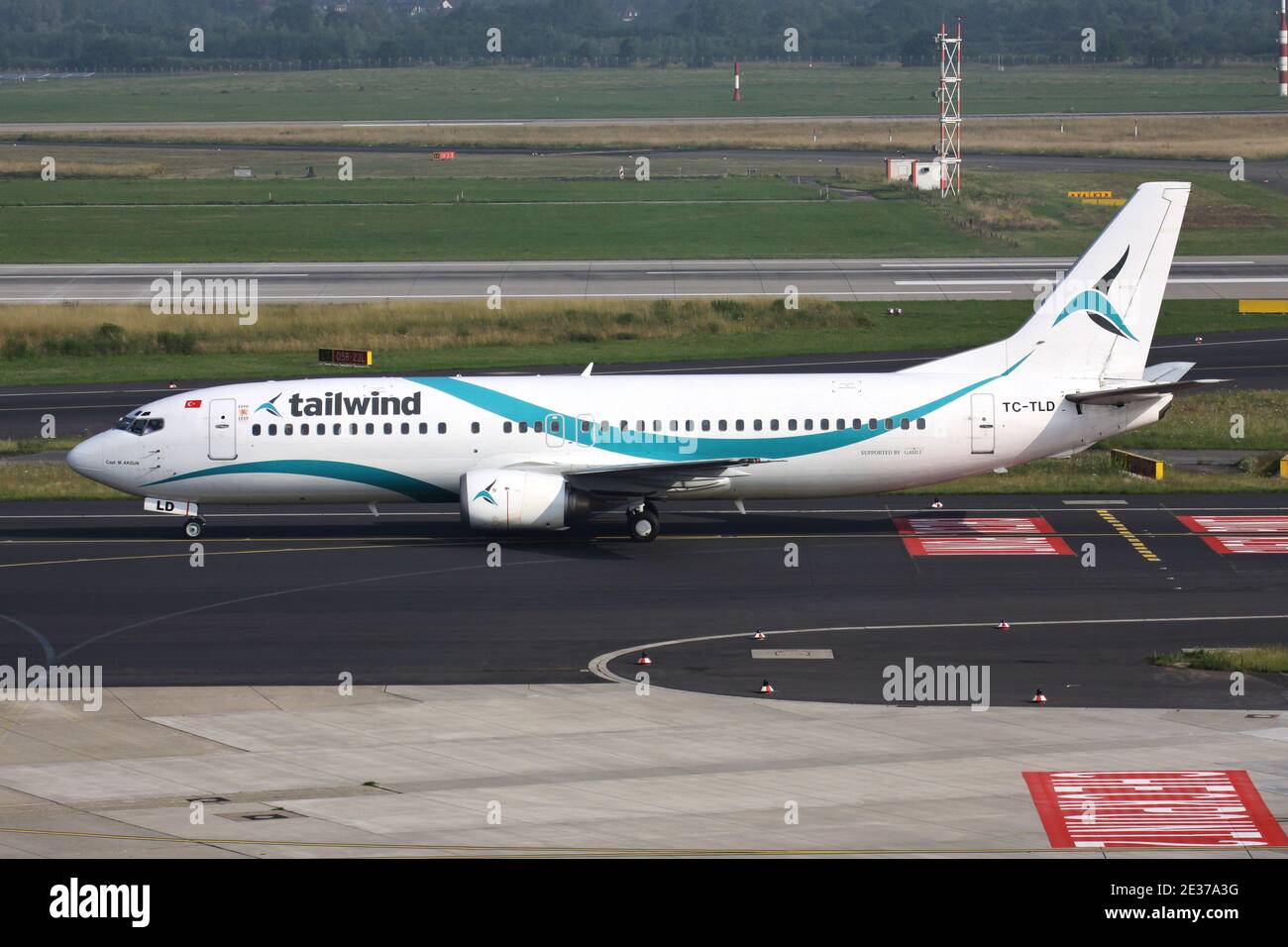 Boeing 737 400 Tailwind Turkish Tailwind Airlines Boeing 737-400 with registration TC-TLD on taxiway at Dusseldorf Airport Stock Photo - Alamy