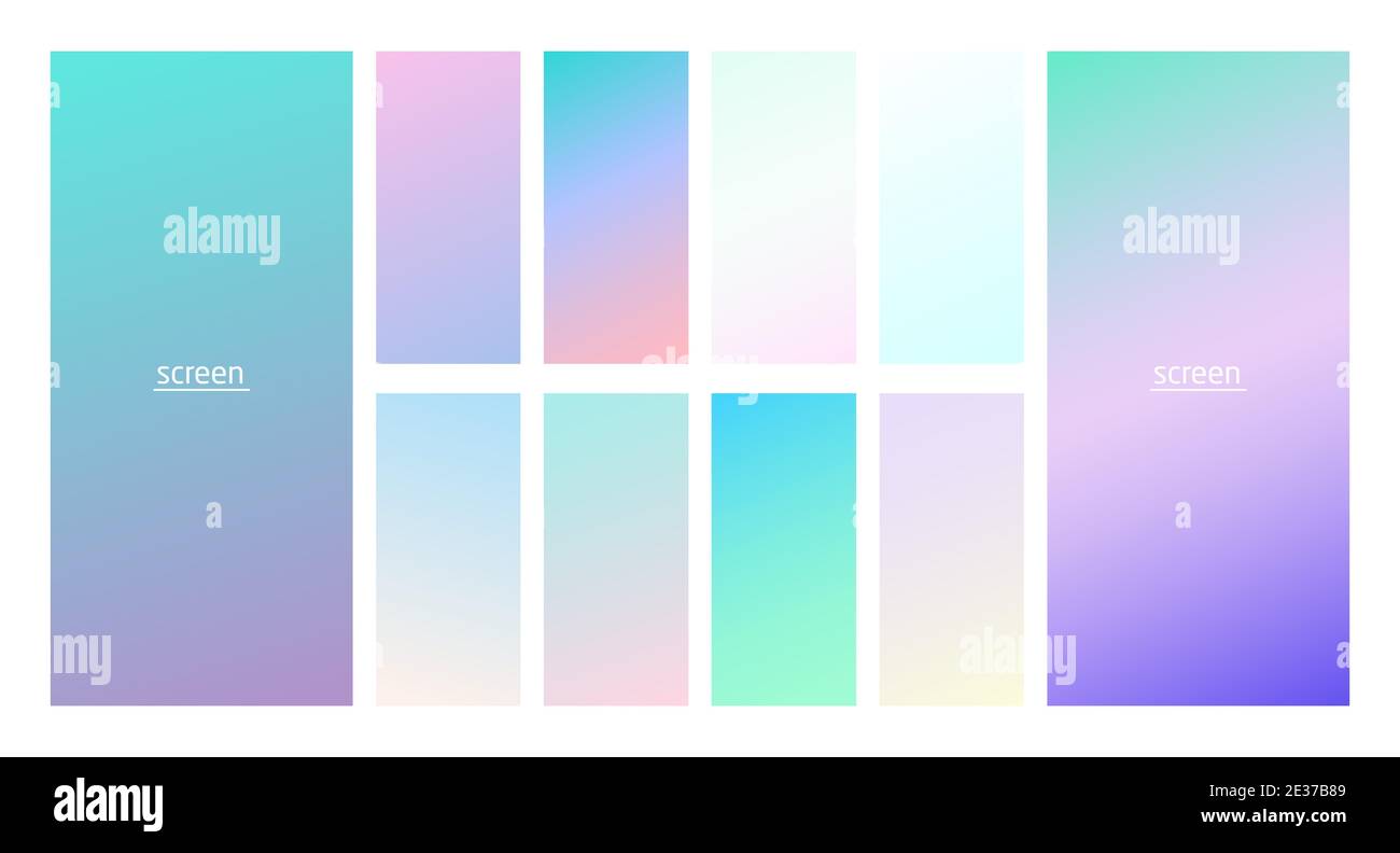Soft pastel gradient smooth and vibrant color background set for ...