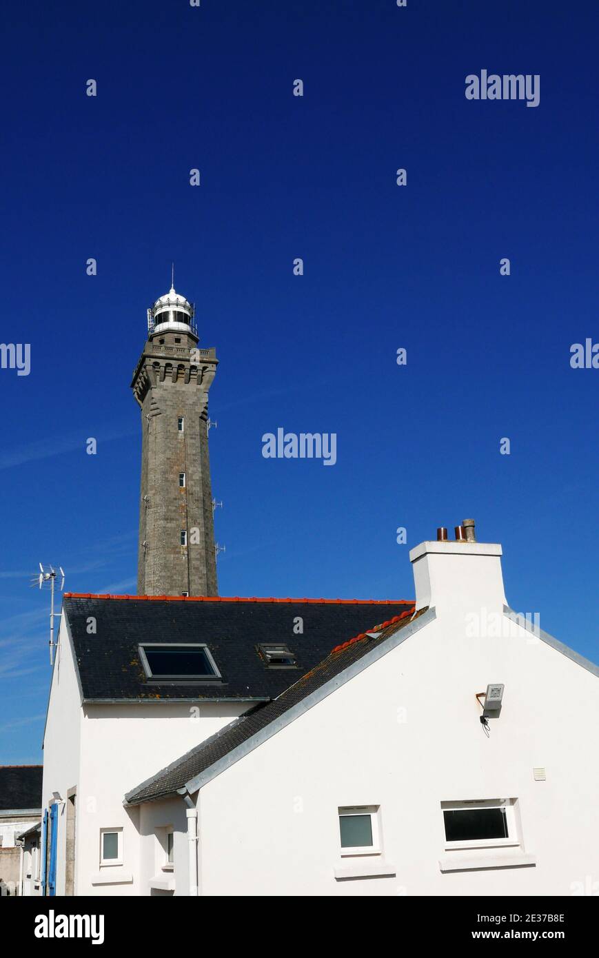 France, Finistère, Penmarch, Port St Pierre, phare Eckmuhl, ancien