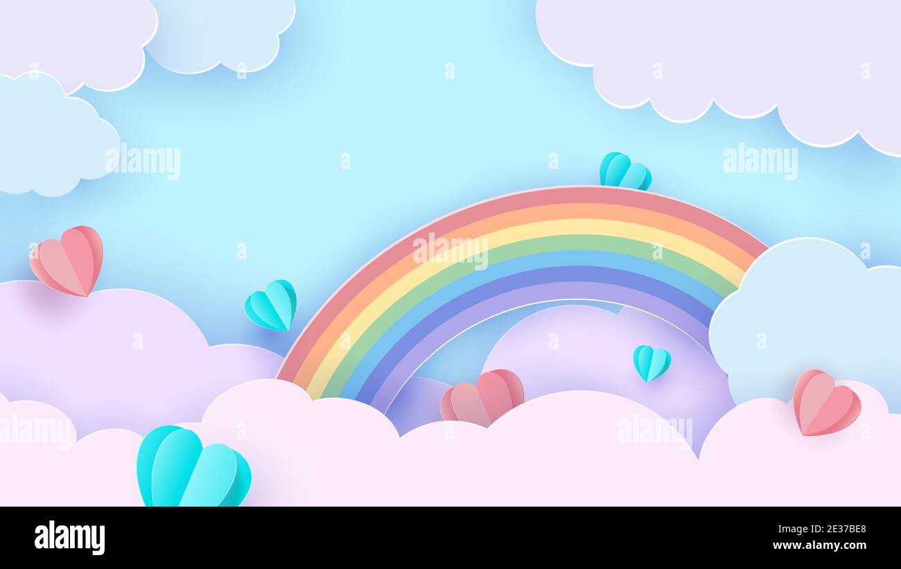 Valentine s day background with heart shaped balloon flying through the ...