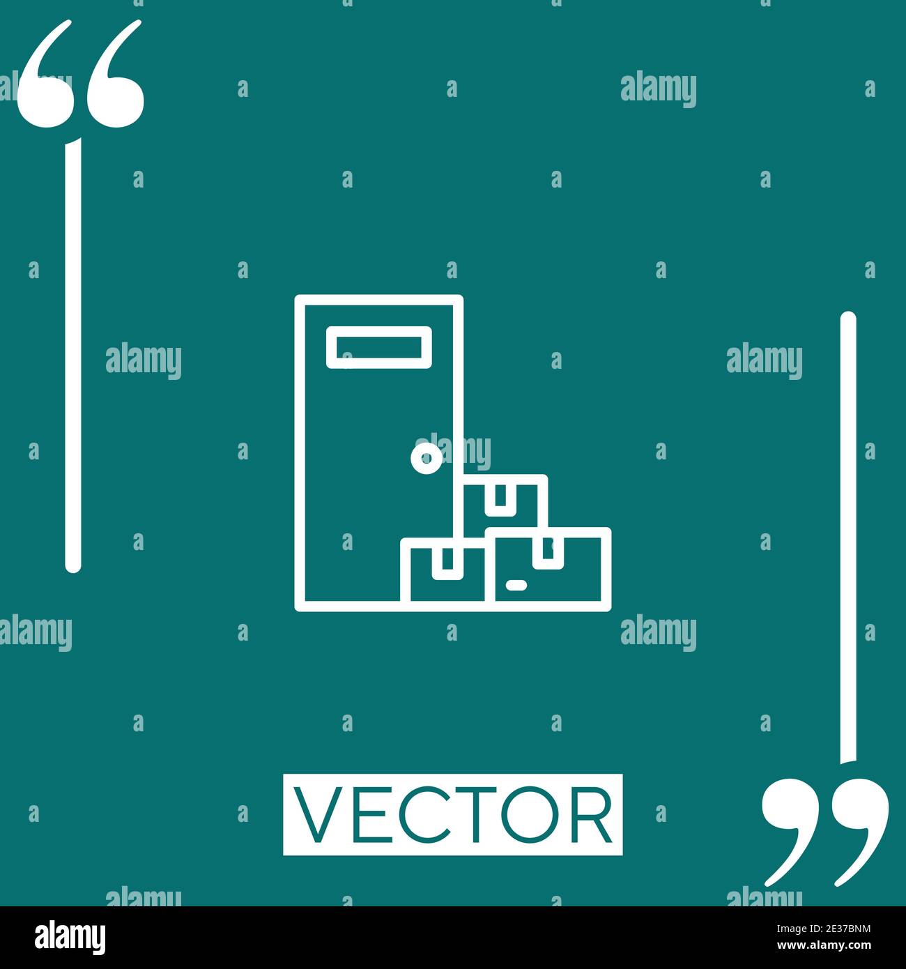 door to door vector icon Linear icon. Editable stroked line Stock Vector