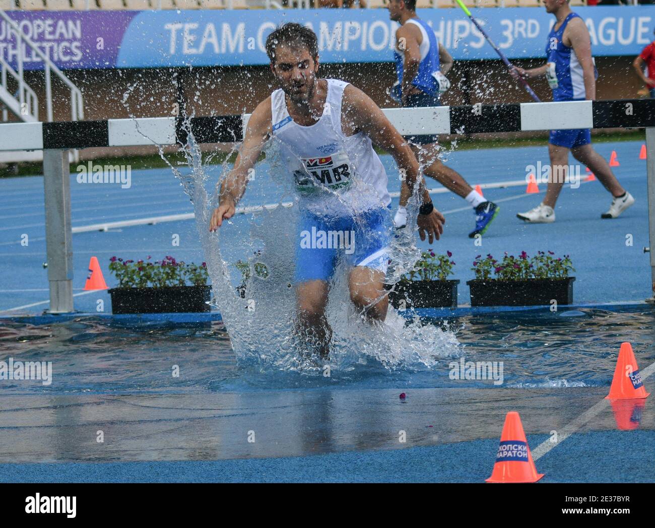 Skopje, Macedonia - August, 10-11, 2019 European Athletics Team Championships - Third League. (3000m steeplechase) Stock Photo