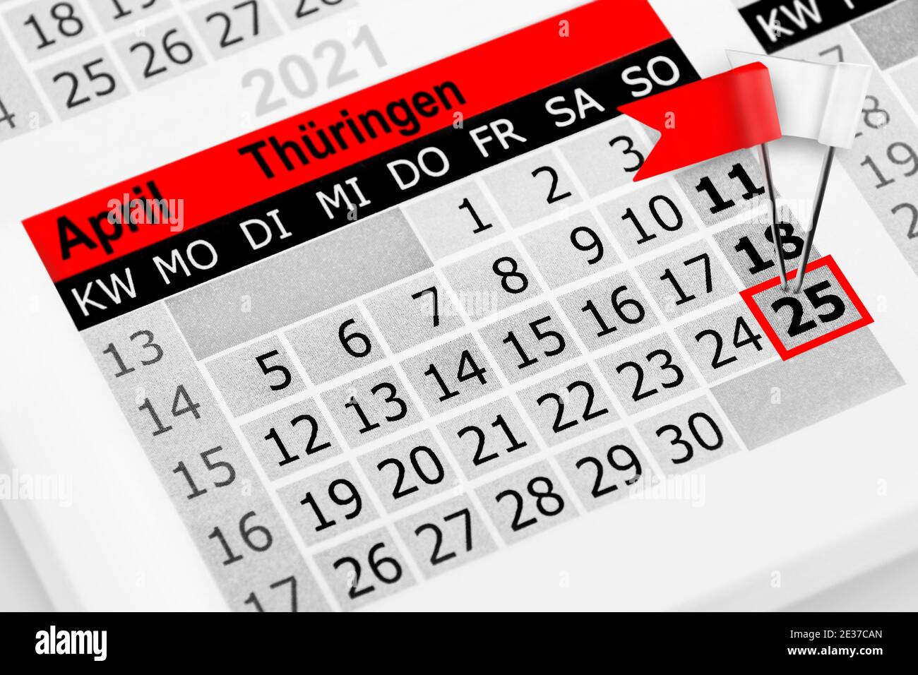 Landtagswahl In Thuringen Kalender April 21 Stock Photo Alamy
