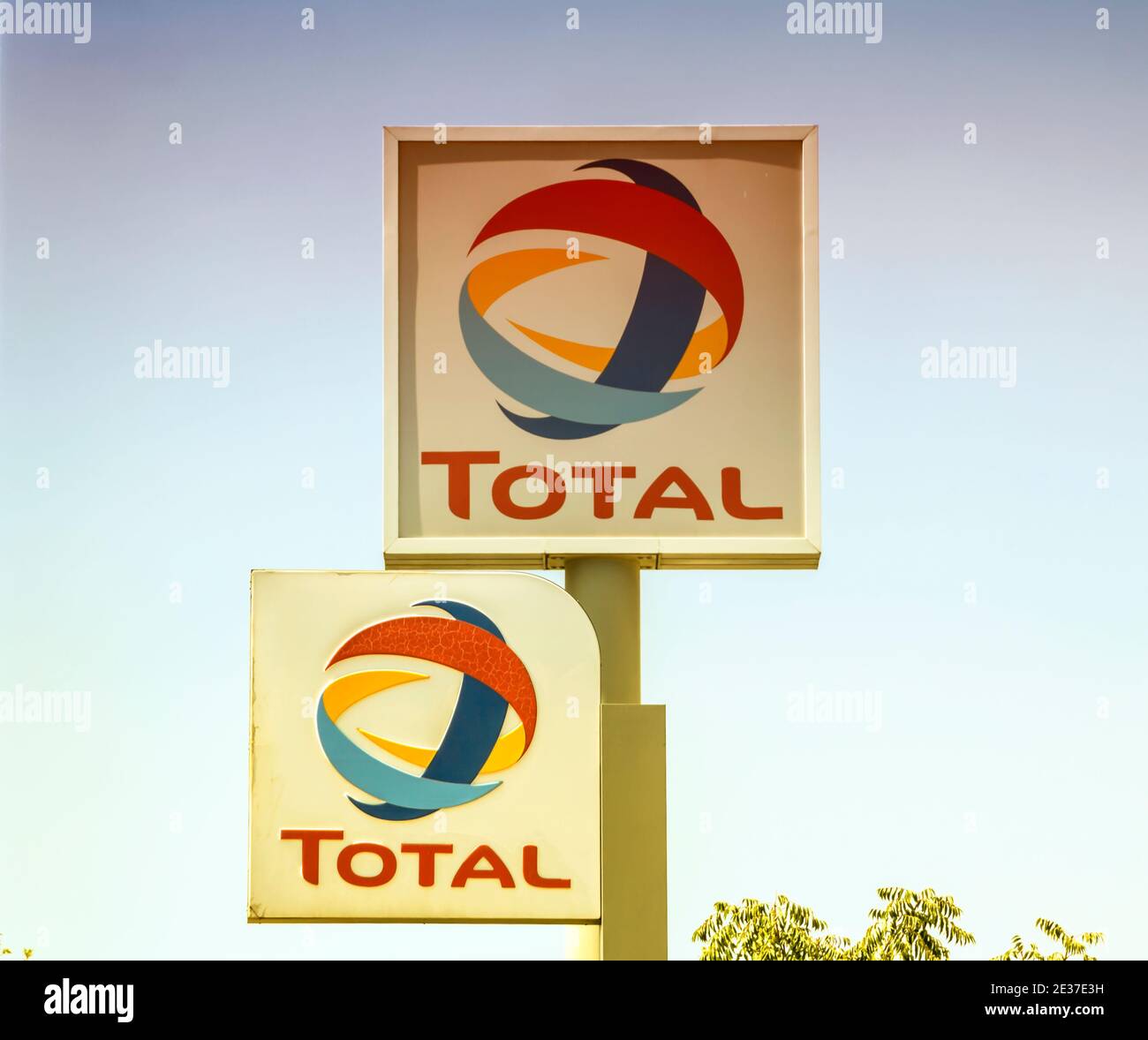 Total oil station. Total S.A. is a French multinational integrated oil