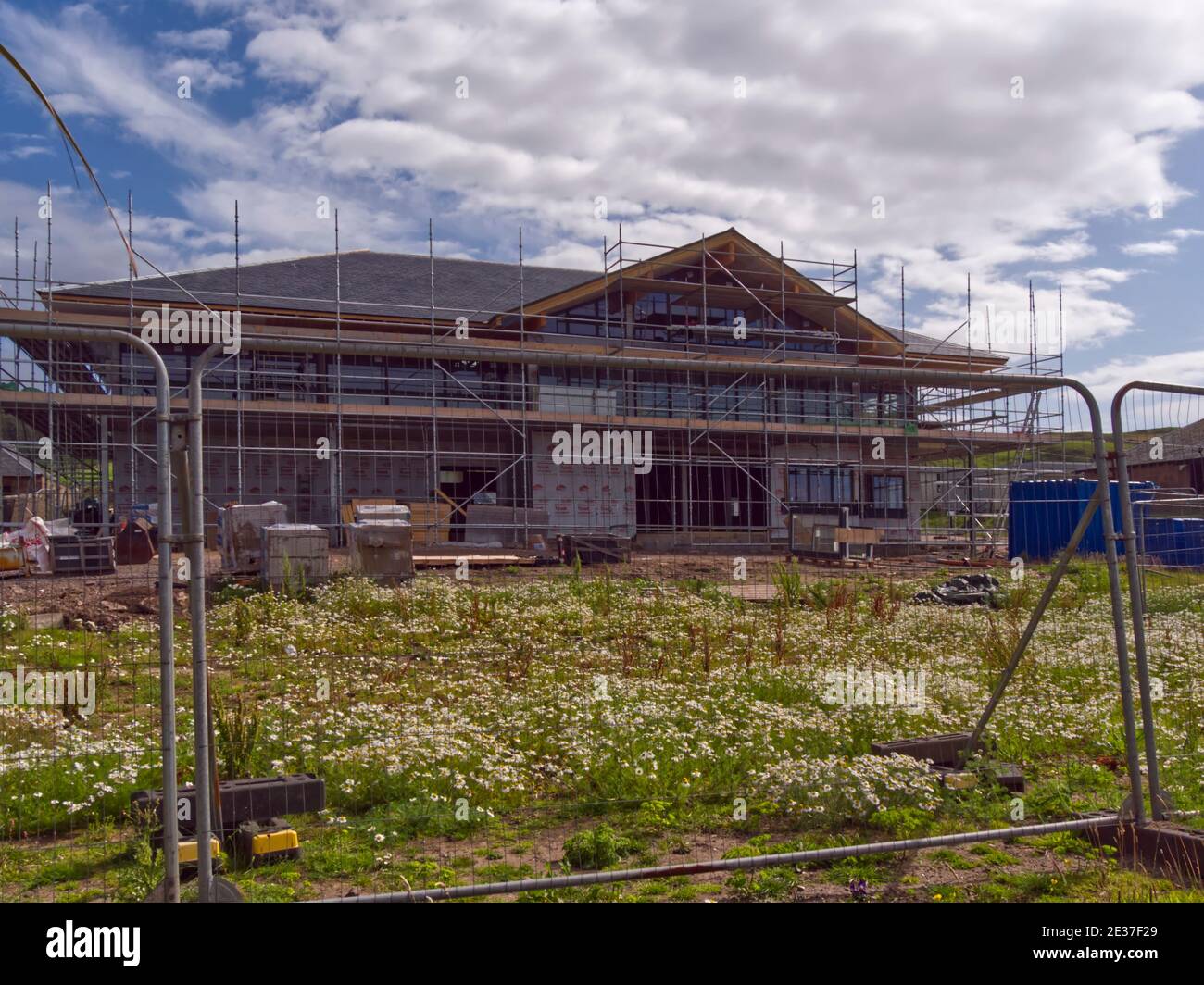 new clubhouse under construction, July 2020, Machrihanish Golf Club,Argyll,Scotland Stock Photo