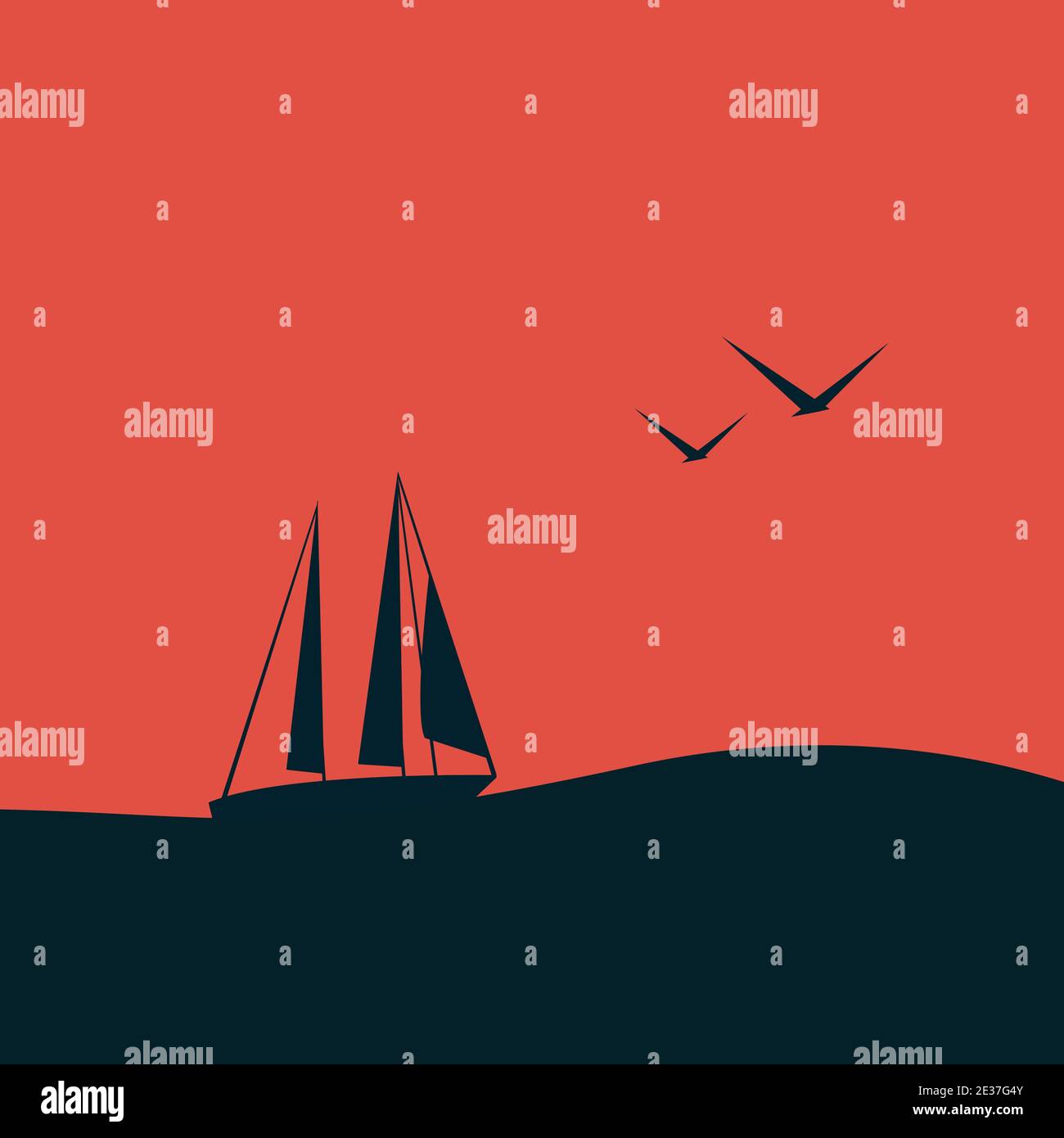 A yacht or boat sails on the sea Stock Vector Image & Art - Alamy