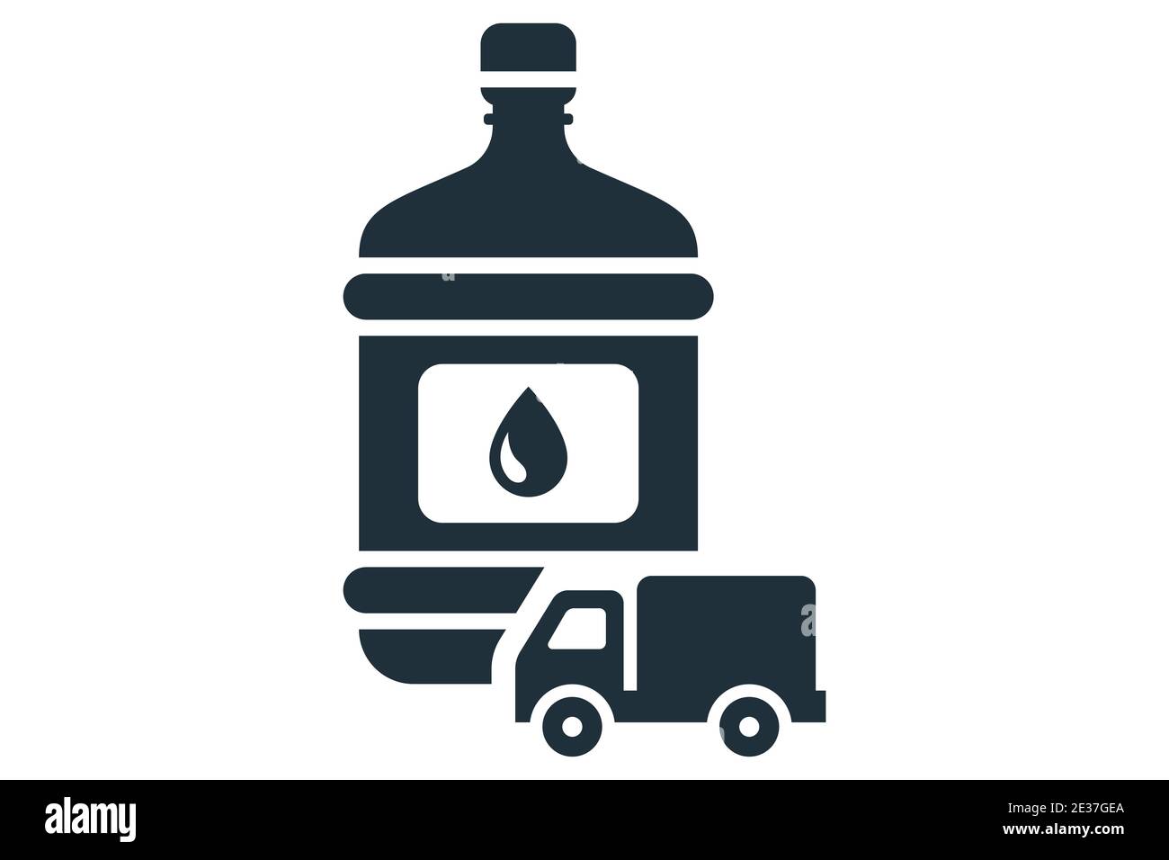 icon delivery of drinking water to the office by truck. flat vector ...