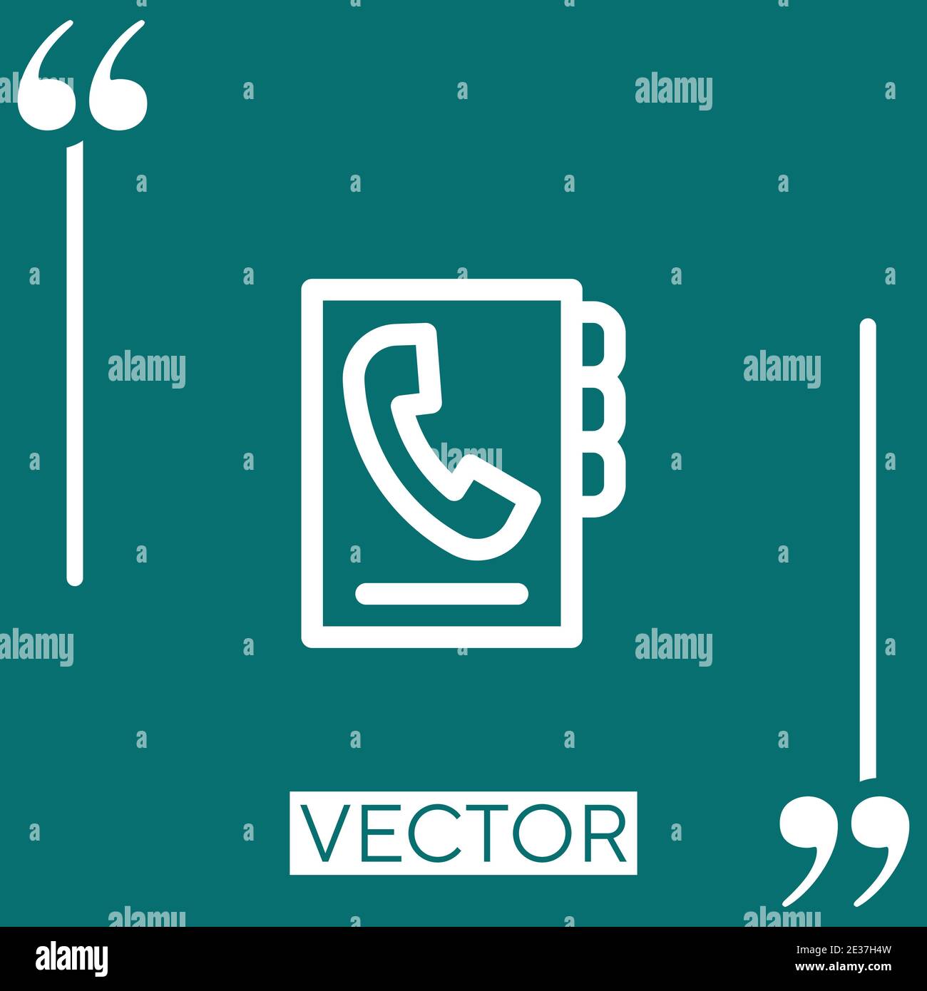 contacts book vector icon Linear icon. Editable stroked line Stock Vector