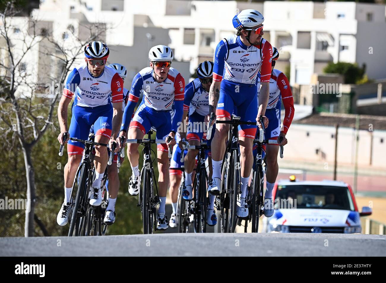 Groupama FDJ riders pictured in action during the Groupama Fdj cycling team  stage in Spain, Sunday 17 January 2021. BELGA PHOTO DAVID STOCKMAN Stock  Photo - Alamy
