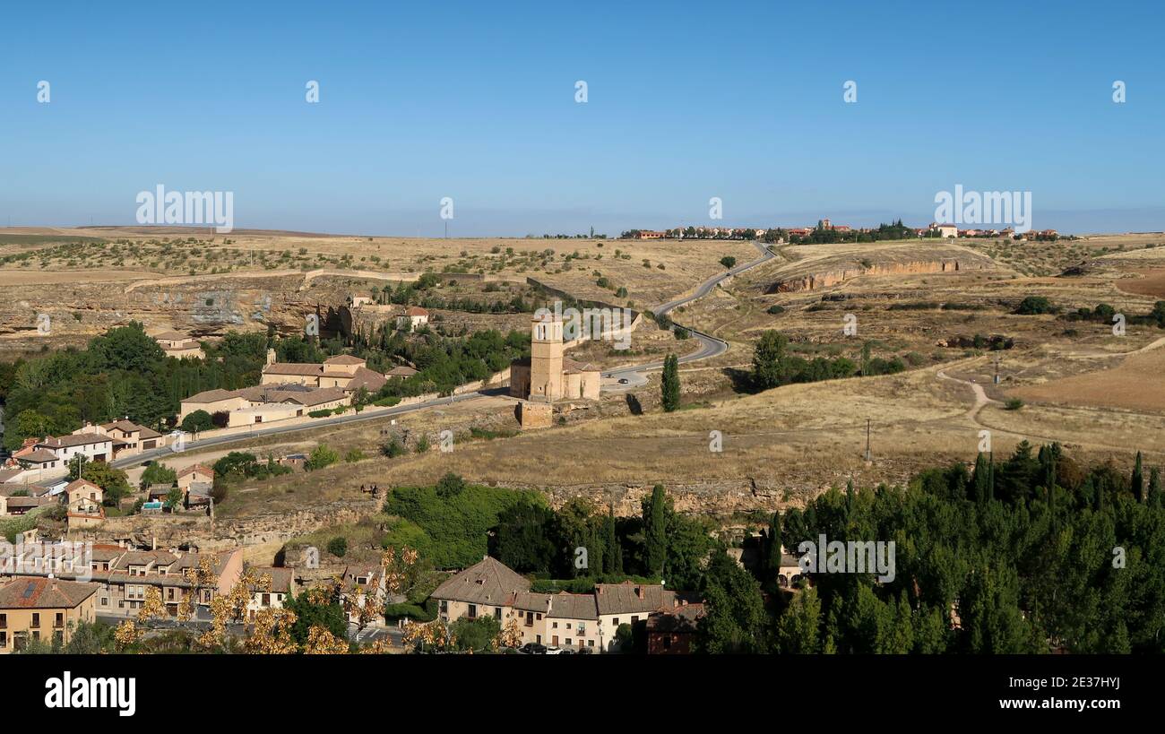 A viewpoint of the Eresma valley in Segovia, Spain Stock Photo