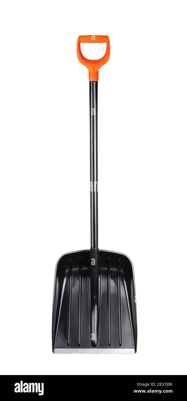 Large plastic snow shovel isolated on white. Stock Photo