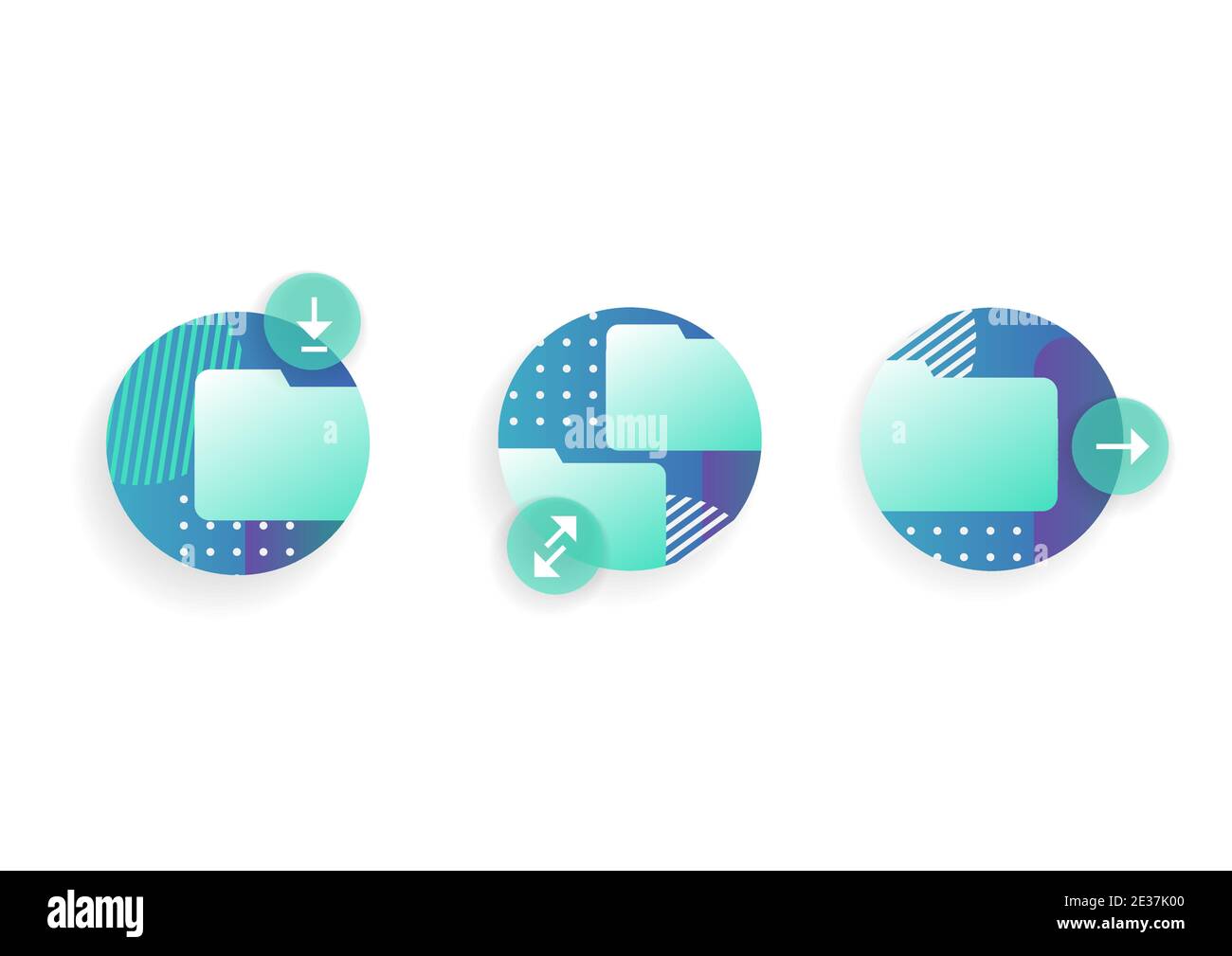 Abstract icons with folders  Stock Vector
