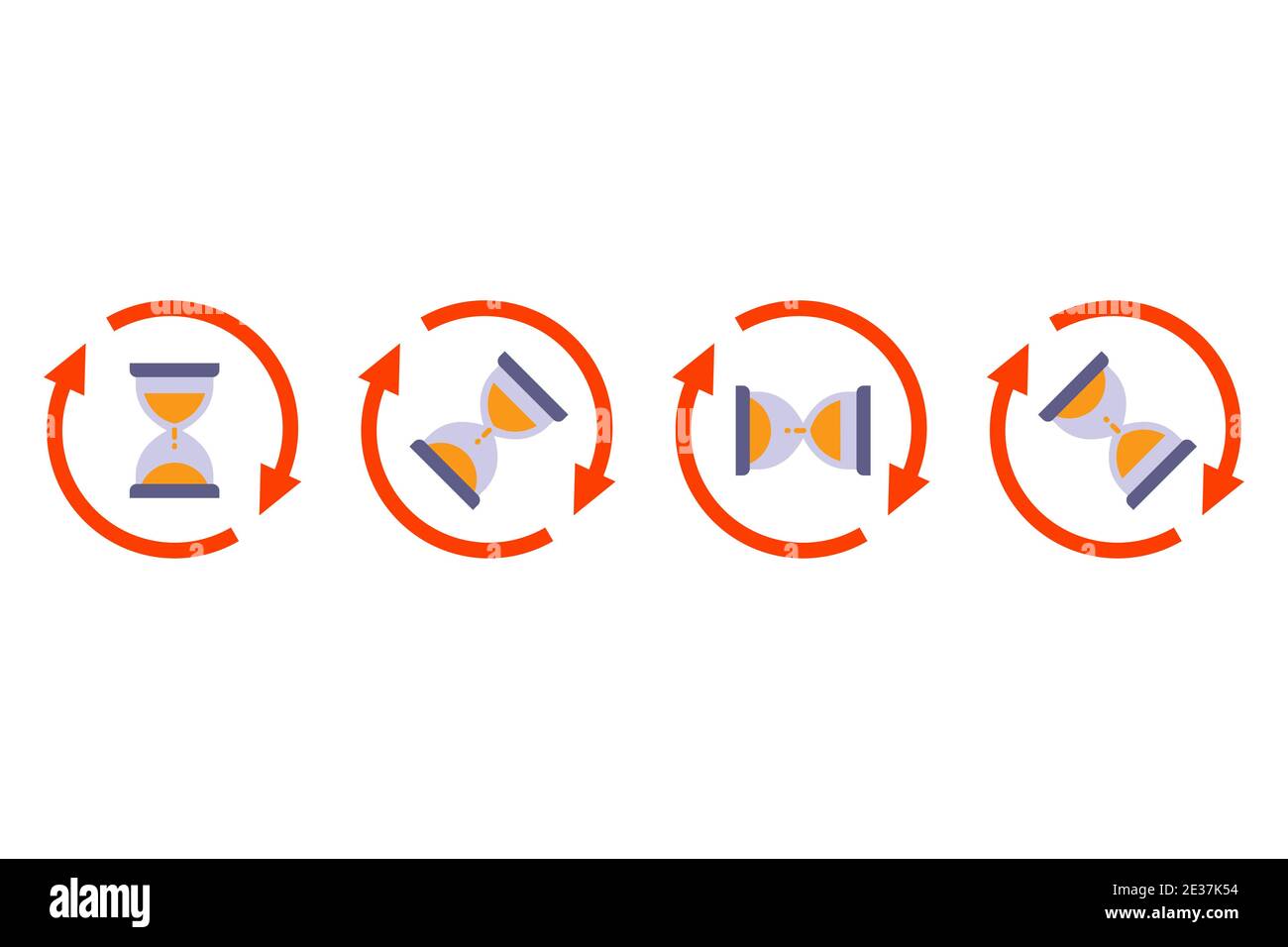 flip hourglass icon on white background. flat vector illustration Stock Vector