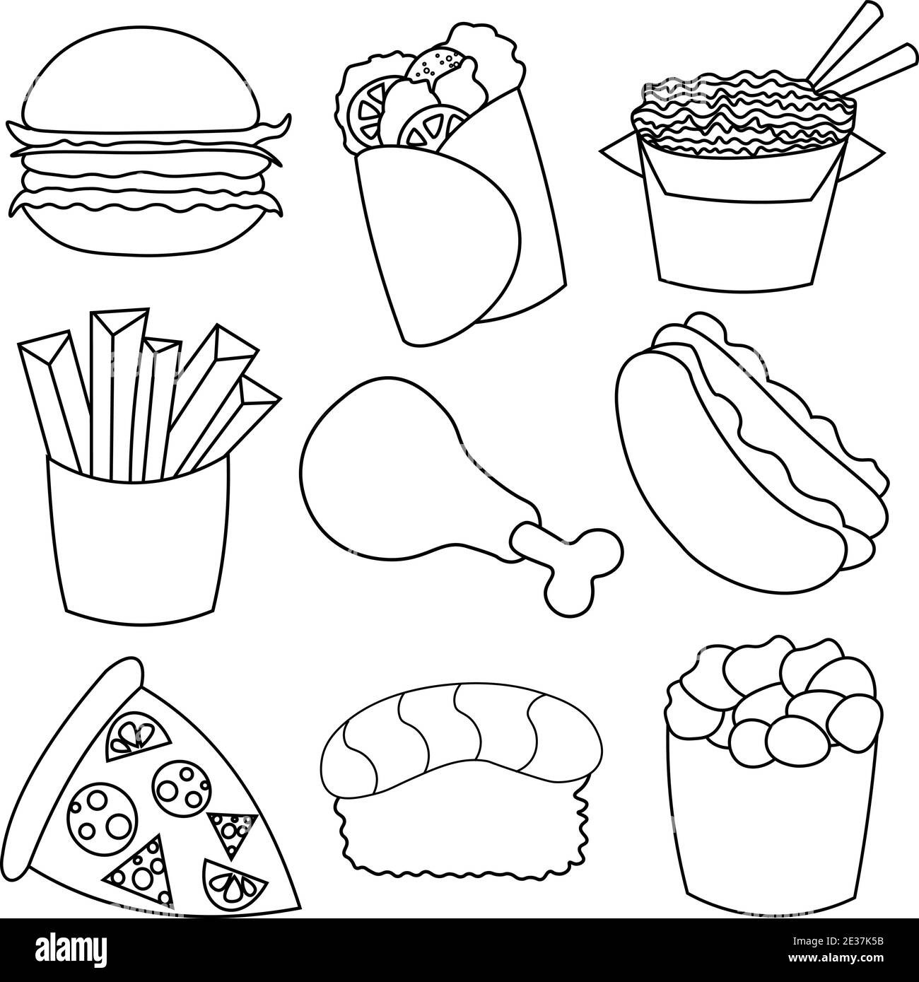 It can be used for childs colouring, icons, web, postcards, decor, pacaging, prints for things, covers for notebooks, decoration of boxes for toys, st Stock Vector