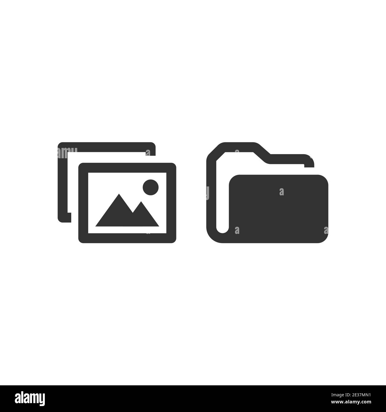 Picture file and folder vector icon. Black glyph symbol set. Stock Vector