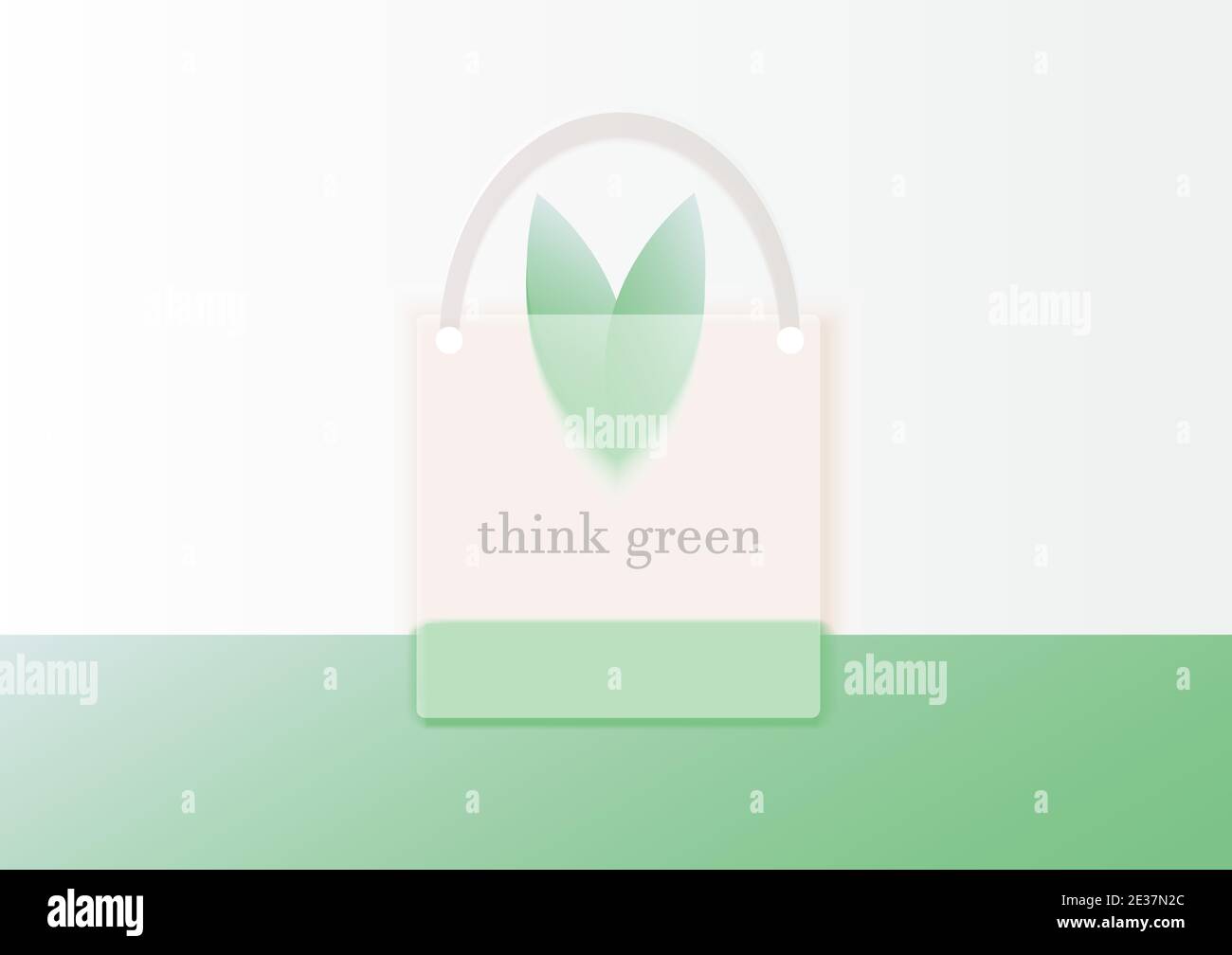 Eco-friendly grocery bag with leaves  Stock Vector