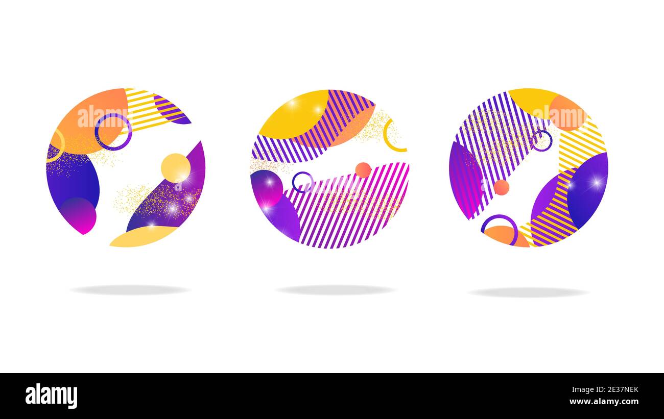 Set of round abstract icons or shapes Stock Vector Image & Art - Alamy
