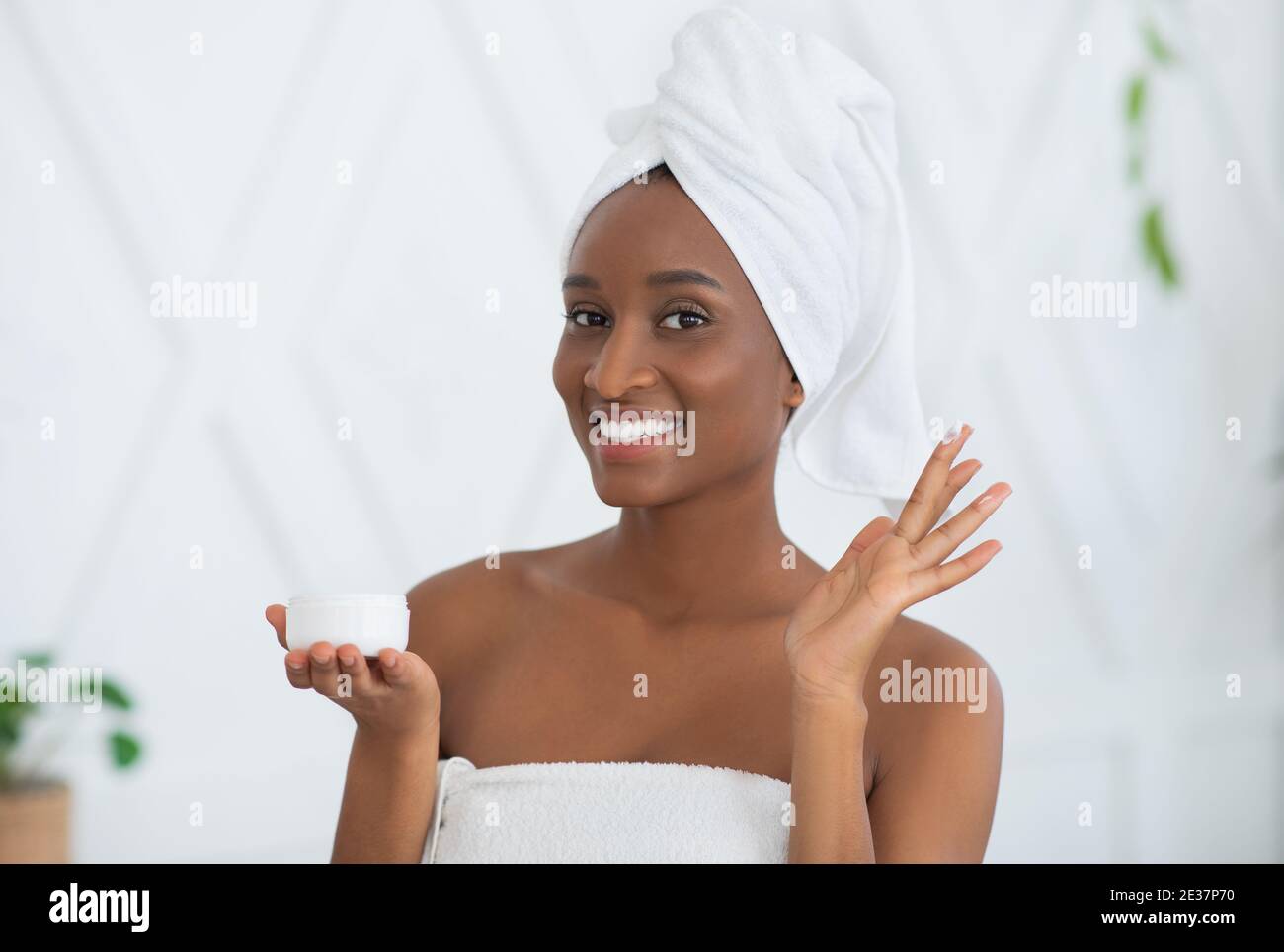 Portrait of young woman with fresh perfect skin Stock Photo