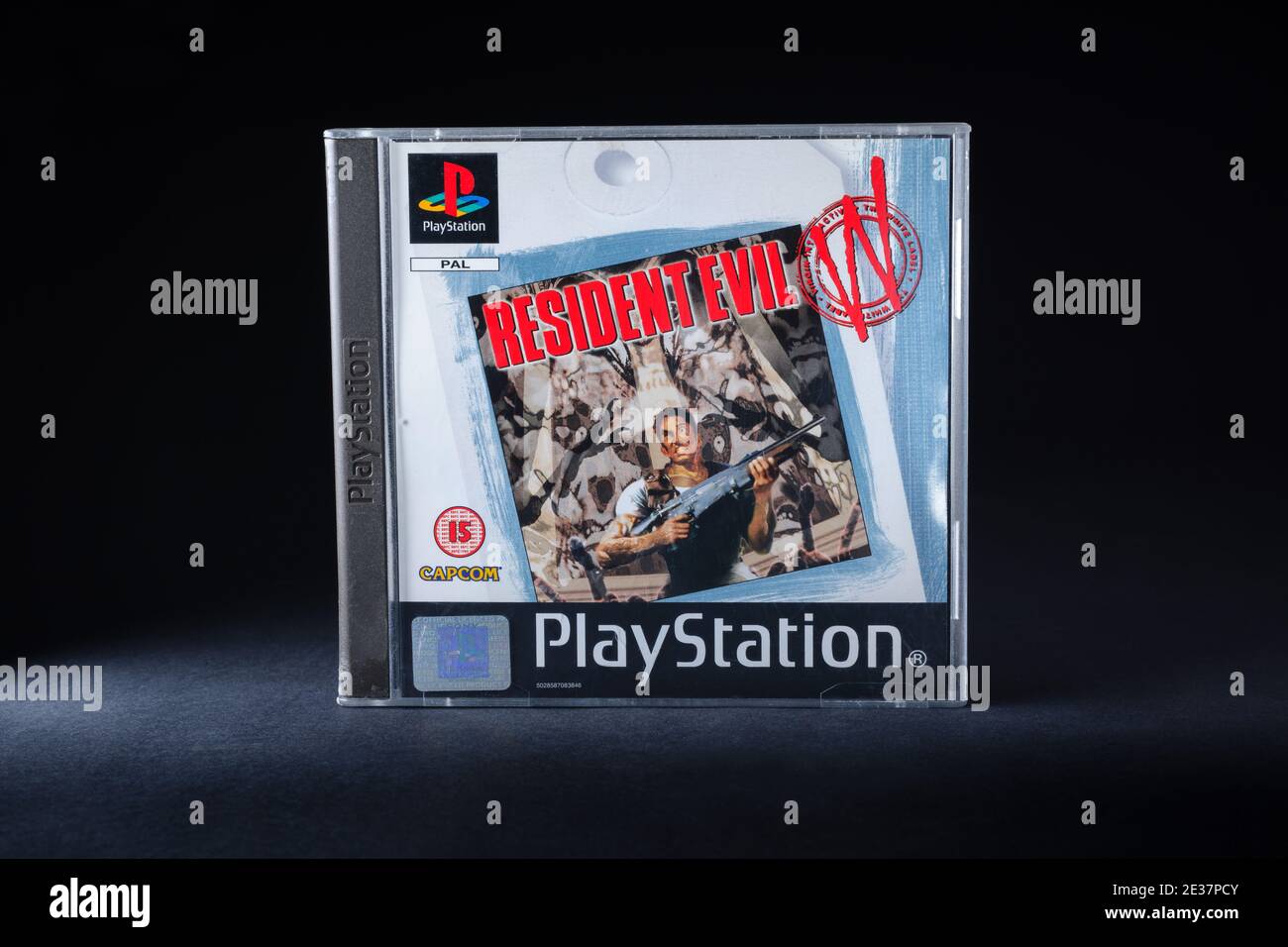 Original Resident Evil Playstation One game developed by Capcom published in 1996 an action role playing survival horror video game Stock Photo