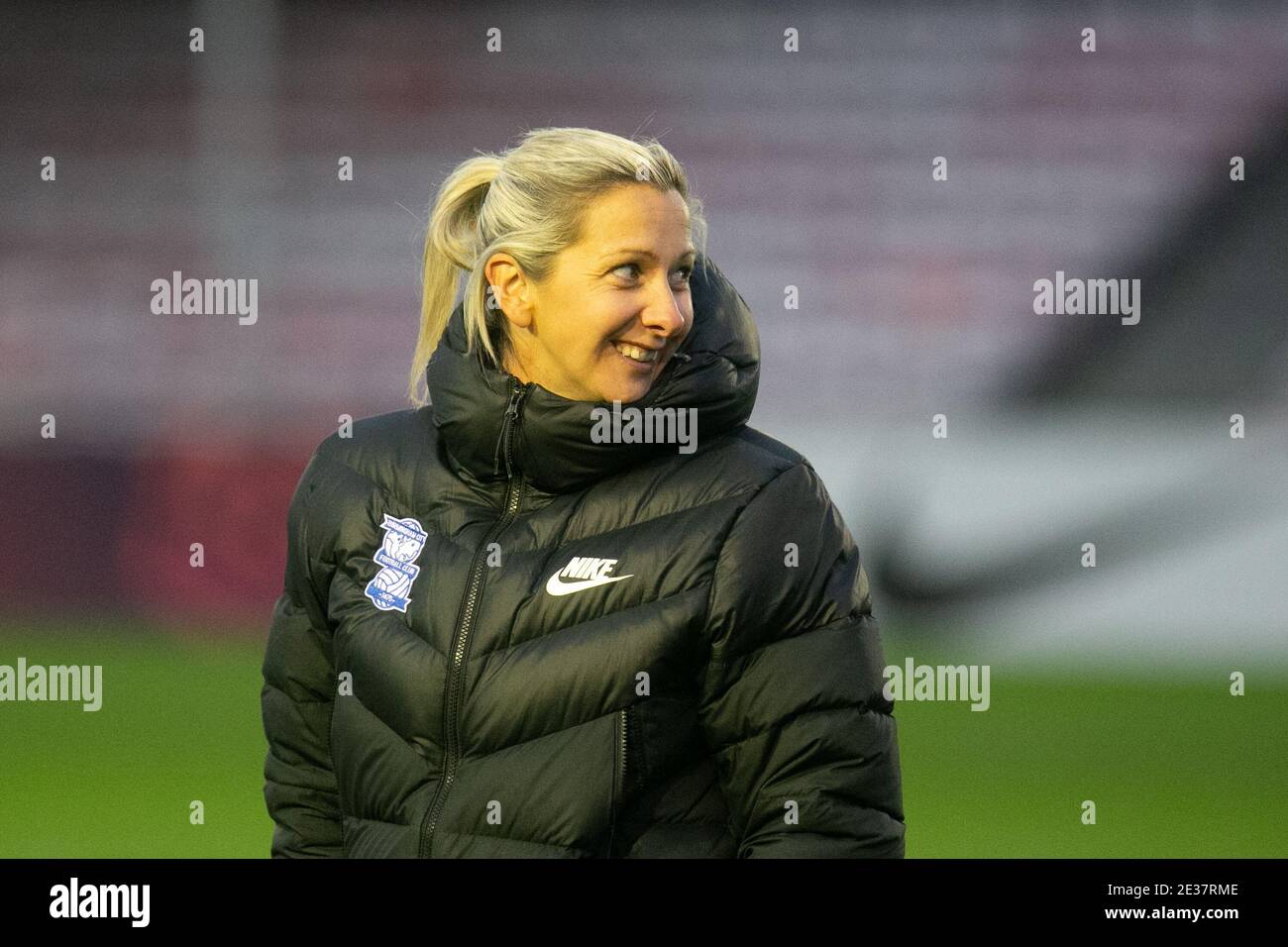 Solihull, West Midlands, UK. 17th Jan, 2021. WSL: BCFC v Brighton and Hove Albion. Blues' manager Carla Ward serves her one match ban today. Credit: Peter Lopeman/Alamy Live News Stock Photo