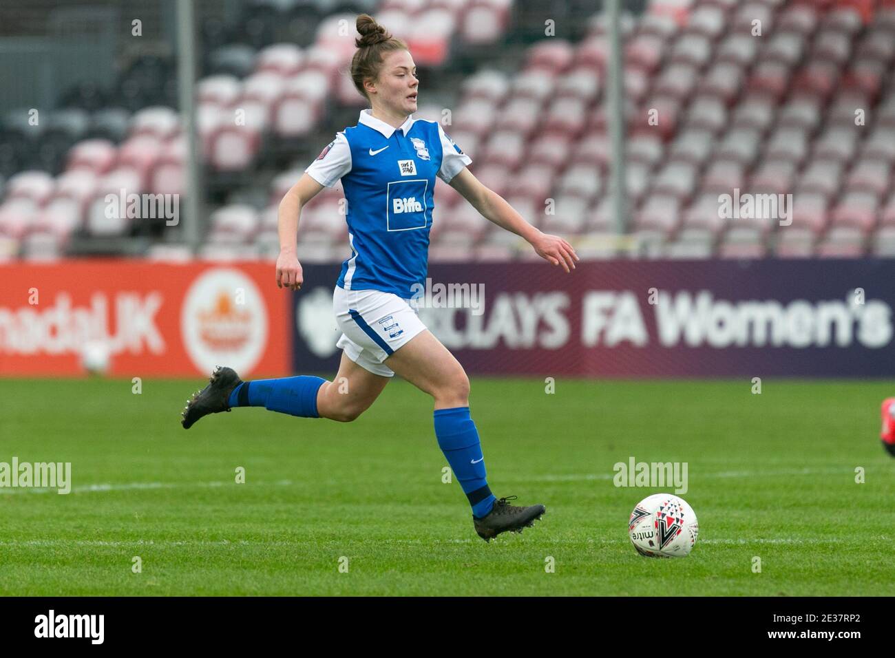 Solihull, West Midlands, UK. 17th Jan, 2021. WSL: BCFC v Brighton and Hove Albion. Blues' Women new signing Emily Murphy makes her debut today against Brighton and Hove Albion Credit: Peter Lopeman/Alamy Live News Stock Photo