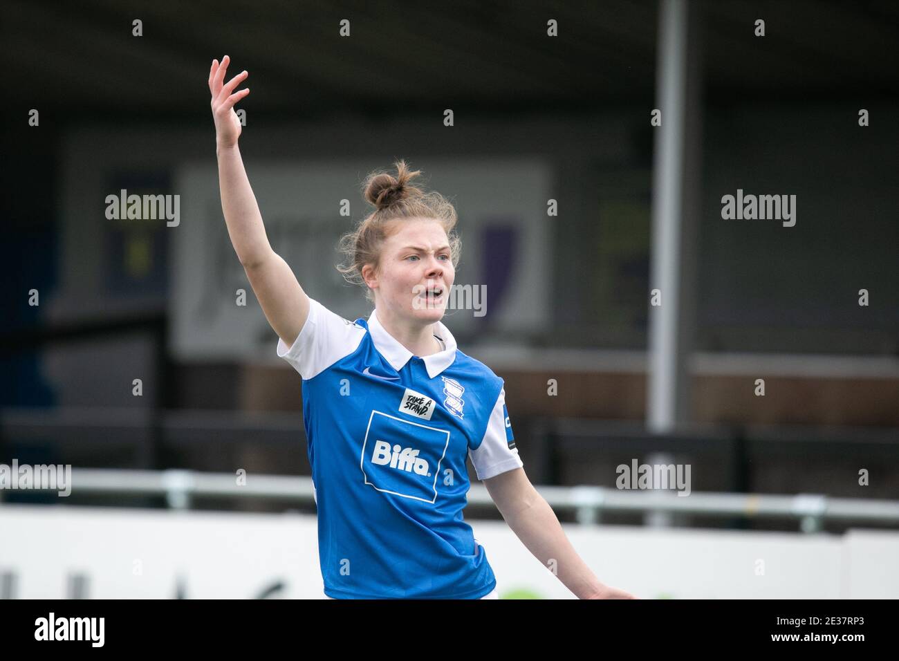 Solihull, West Midlands, UK. 17th Jan, 2021. WSL: BCFC v Brighton and Hove Albion. Blues' Women new signing Emily Murphy makes her debut today against Brighton an Hove Albion Credit: Peter Lopeman/Alamy Live News Stock Photo