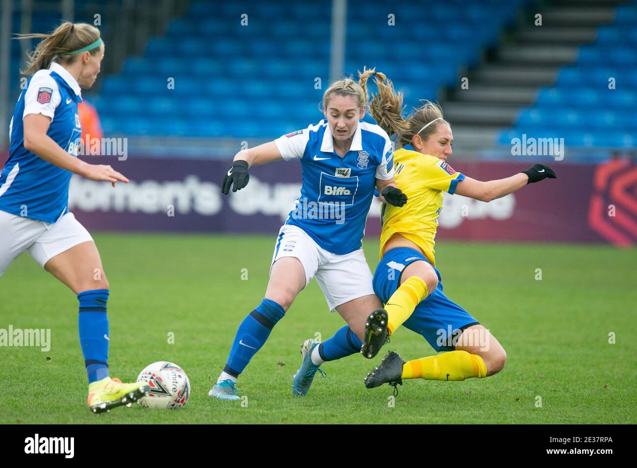 Solihull, West Midlands, UK. 17th Jan, 2021. WSL: BCFC v Brighton and Hove Albion. Blues striker Claudia Walker in action. Credit: Peter Lopeman/Alamy Live News Stock Photo