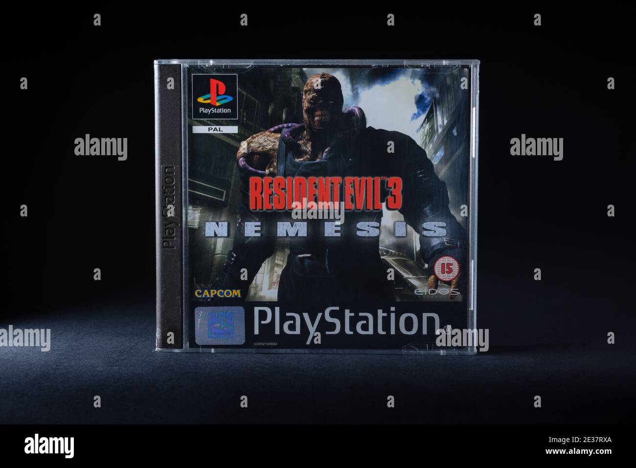Original Resident Evil Three Nemesis Playstation One game developed by Capcom published in 1999 an action role playing survival horror video game Stock Photo