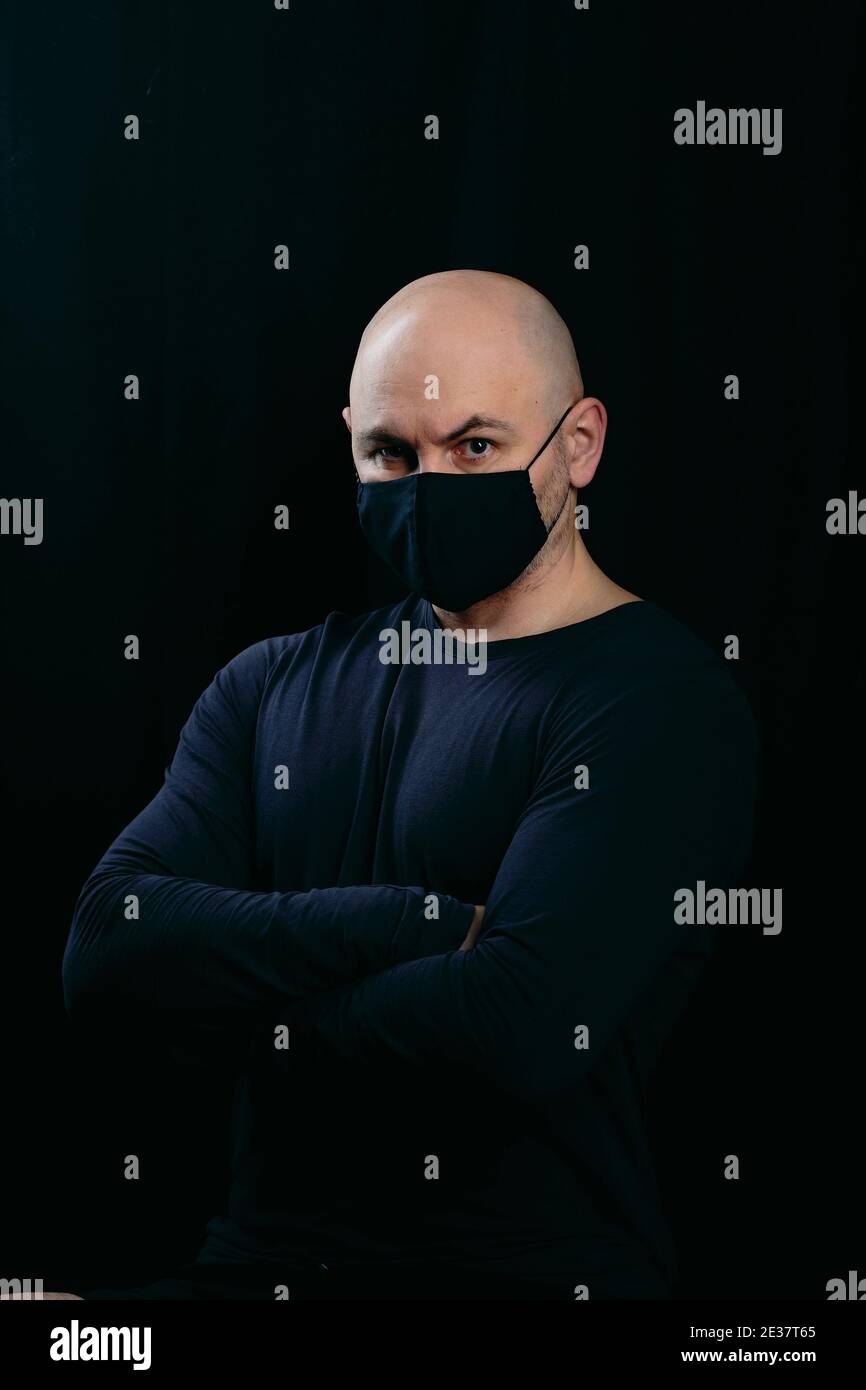 Portrait black man bald head hi-res stock photography and images - Alamy