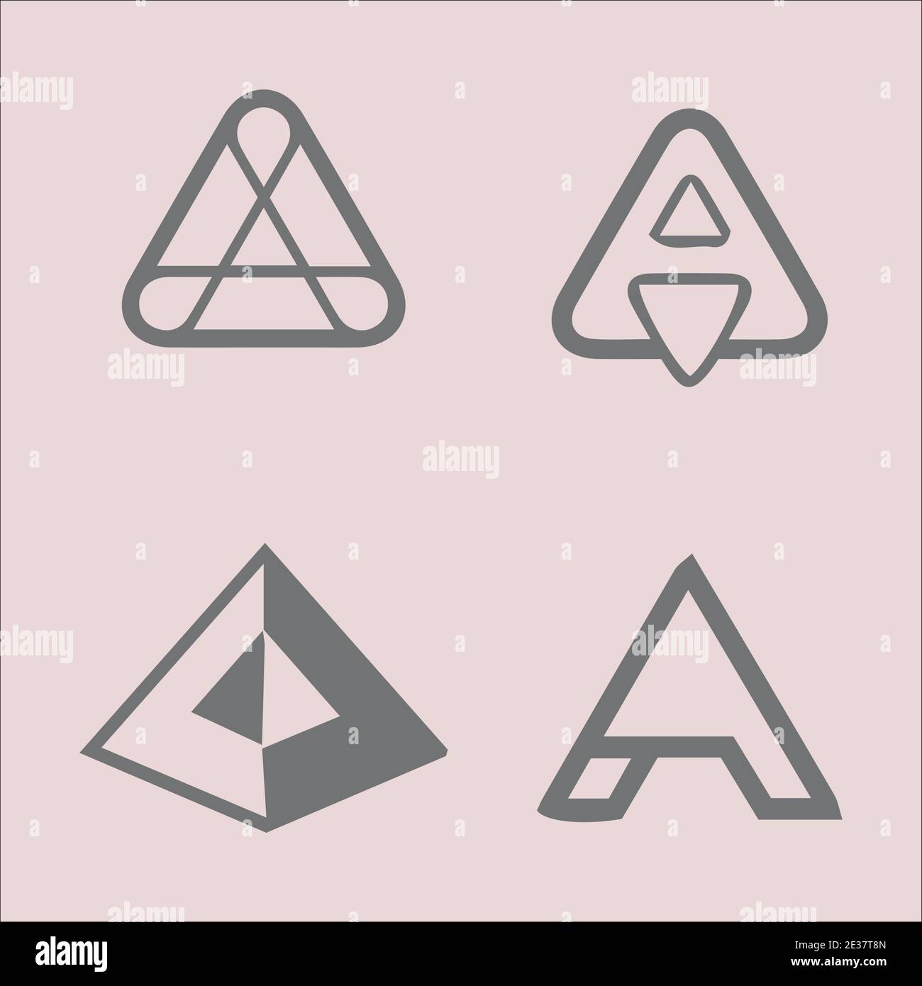 Triangle shaped letter A abstract logo and monogram vector Stock Vector ...