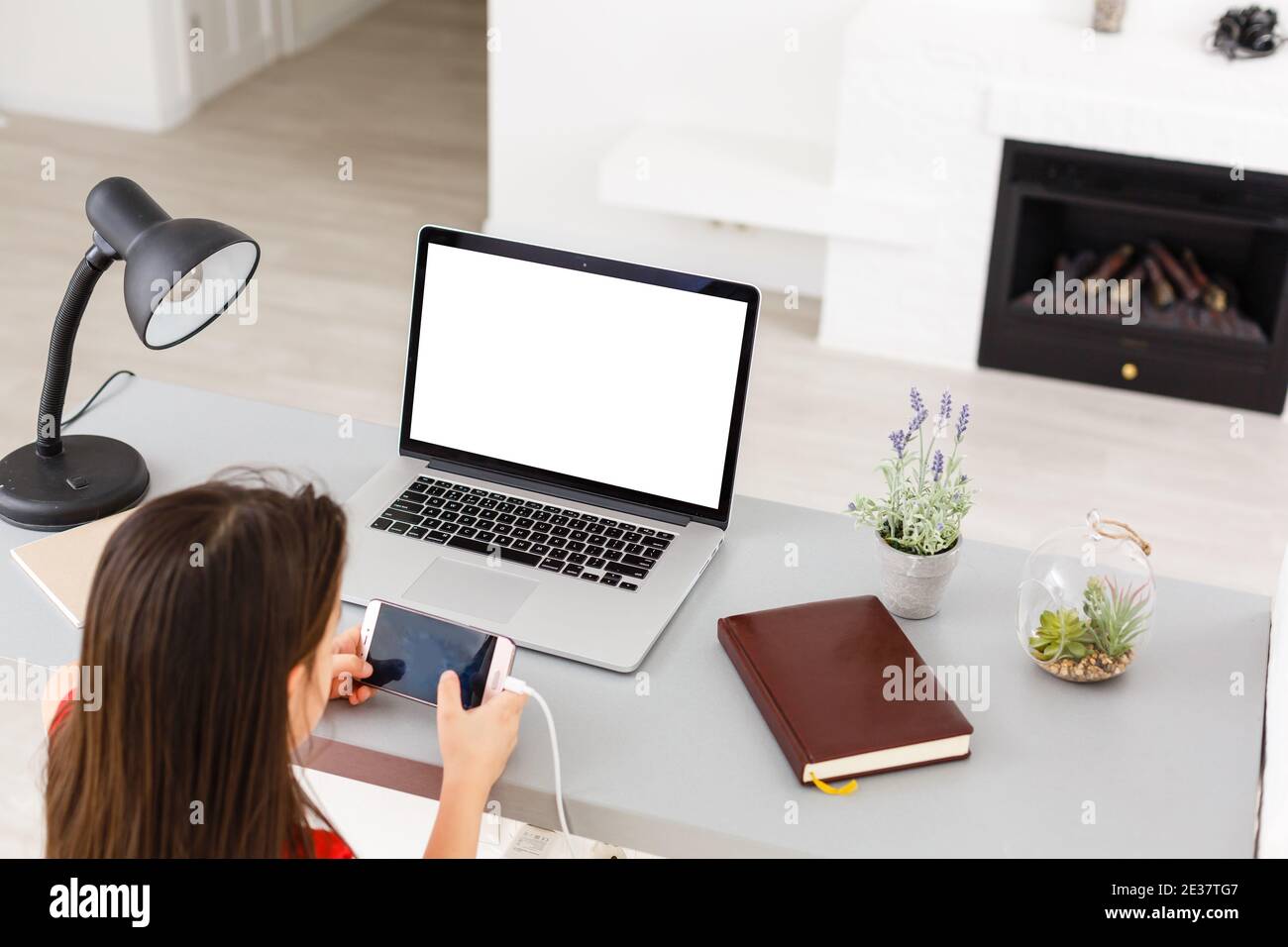 small preschool child with laptop screen blank Stock Photo - Alamy
