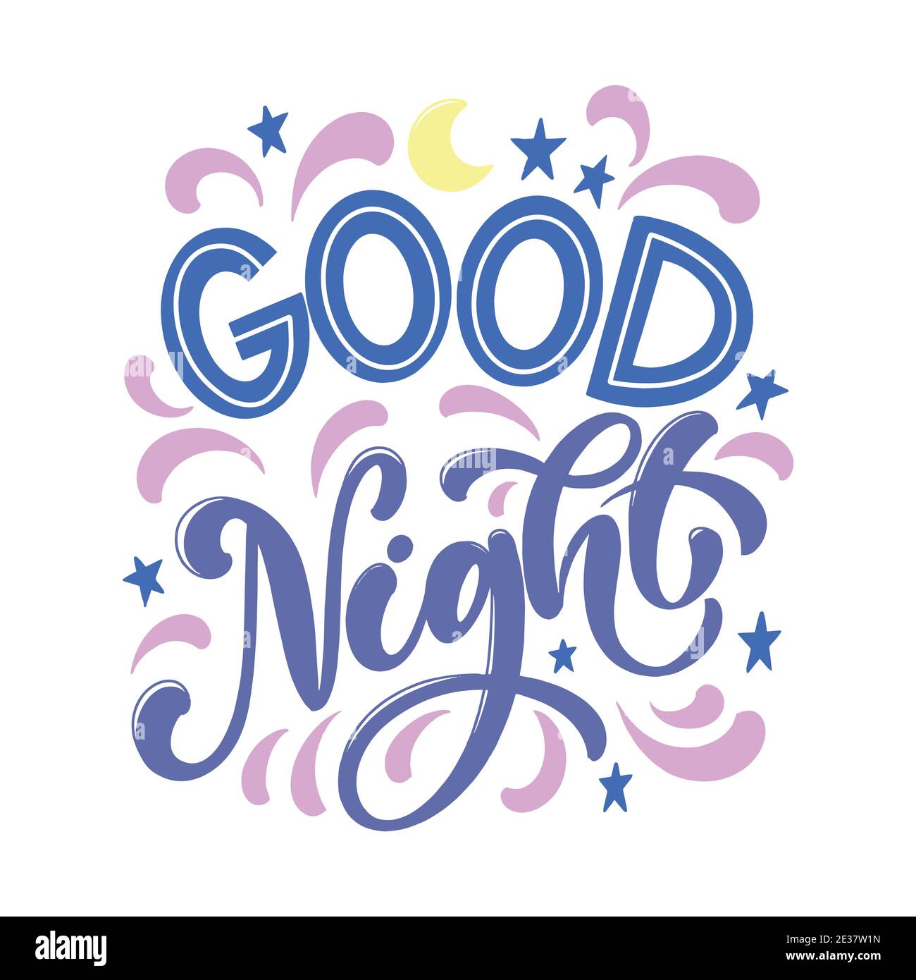 Funny sleep and good night quotes. Vector design elements for t