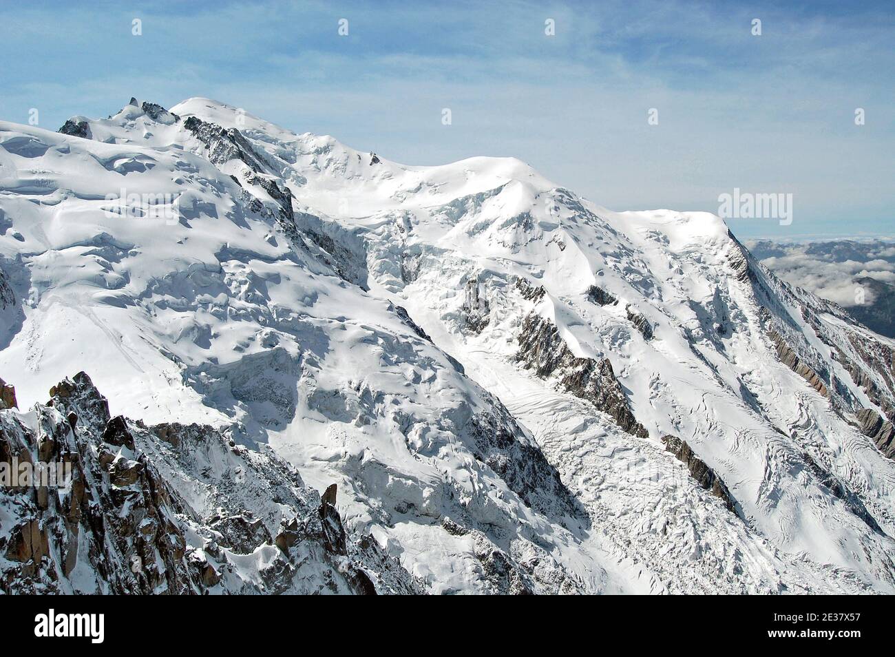 Mont Blanc from the top of the Aiguille du Midi Stock Photo - Alamy