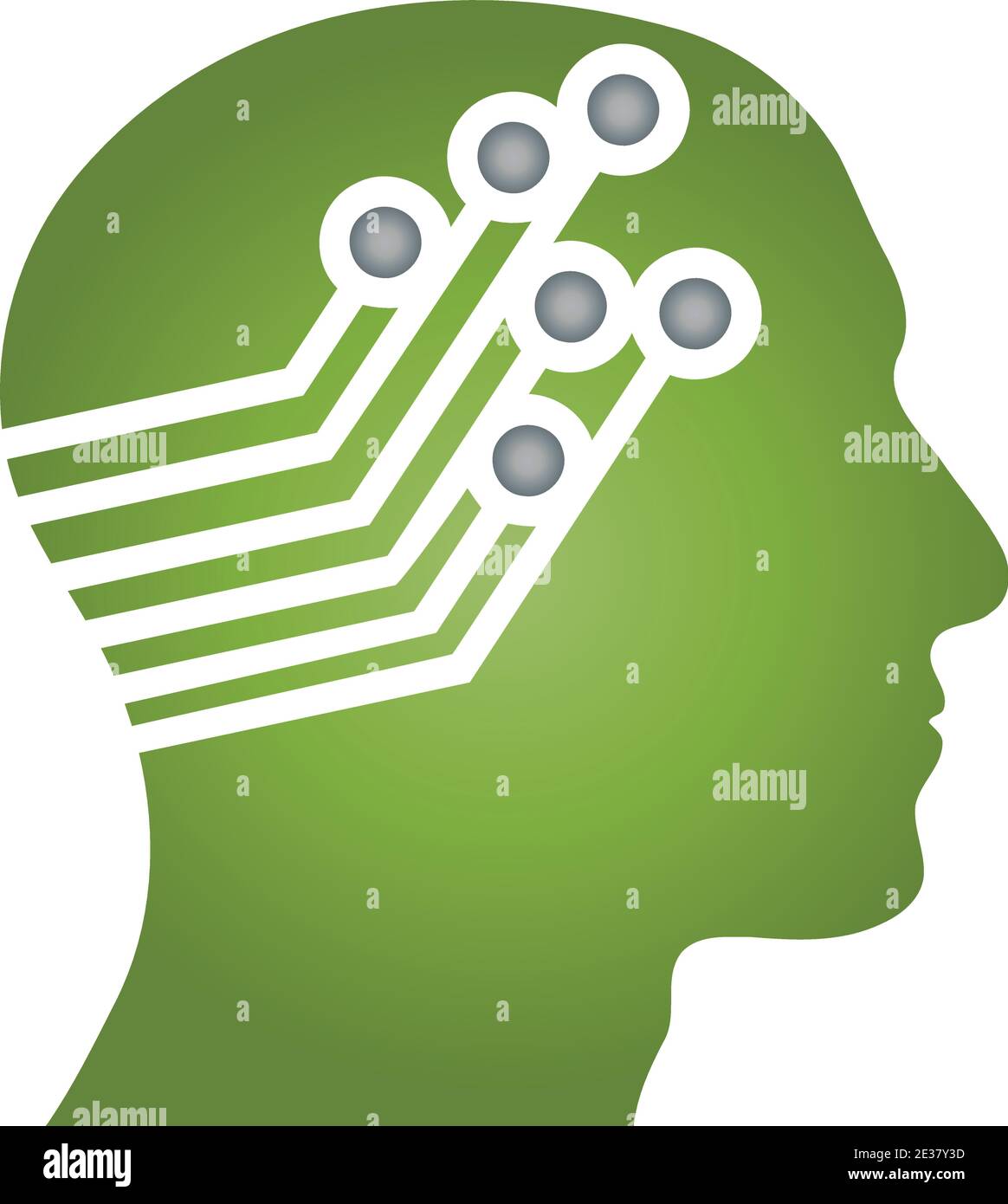 Head, Person, Robot, Brain, Logo, Icon Stock Vector