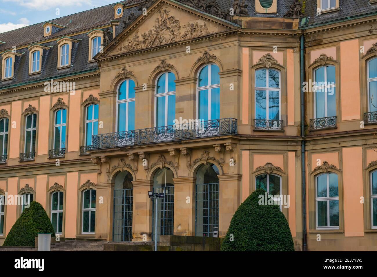 7 March 2020, Stuttgart, Germany - New Castle (Neues Schloss) on Caste Square (Schlossplatz),18th-century Baroque palace Stock Photo
