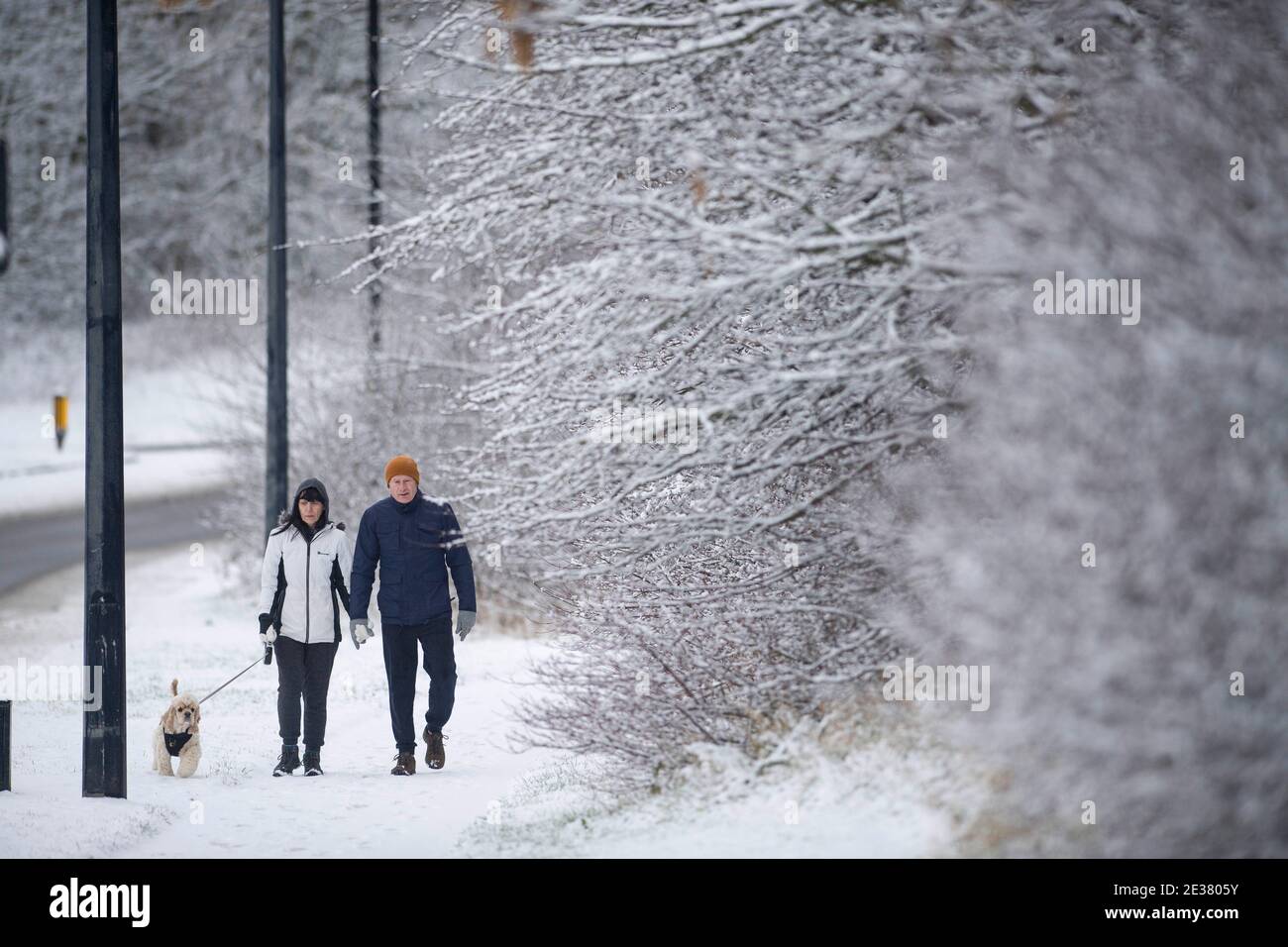 Snow Middlesborugh Middlesbrough, UK. Saturday 2nd January 2021: Heavy snow showers ...