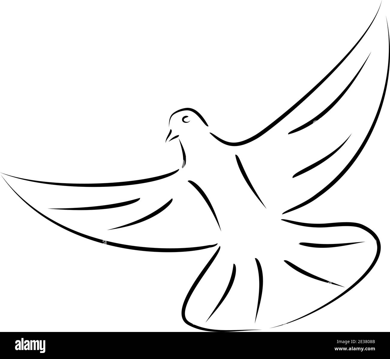 White dove in flight movement Stock Vector Images - Alamy