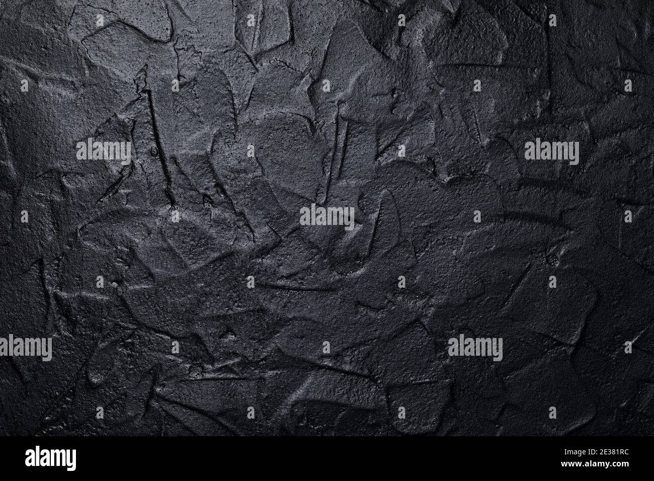 Black or dark gray art plastered wall texture background Stock Photo