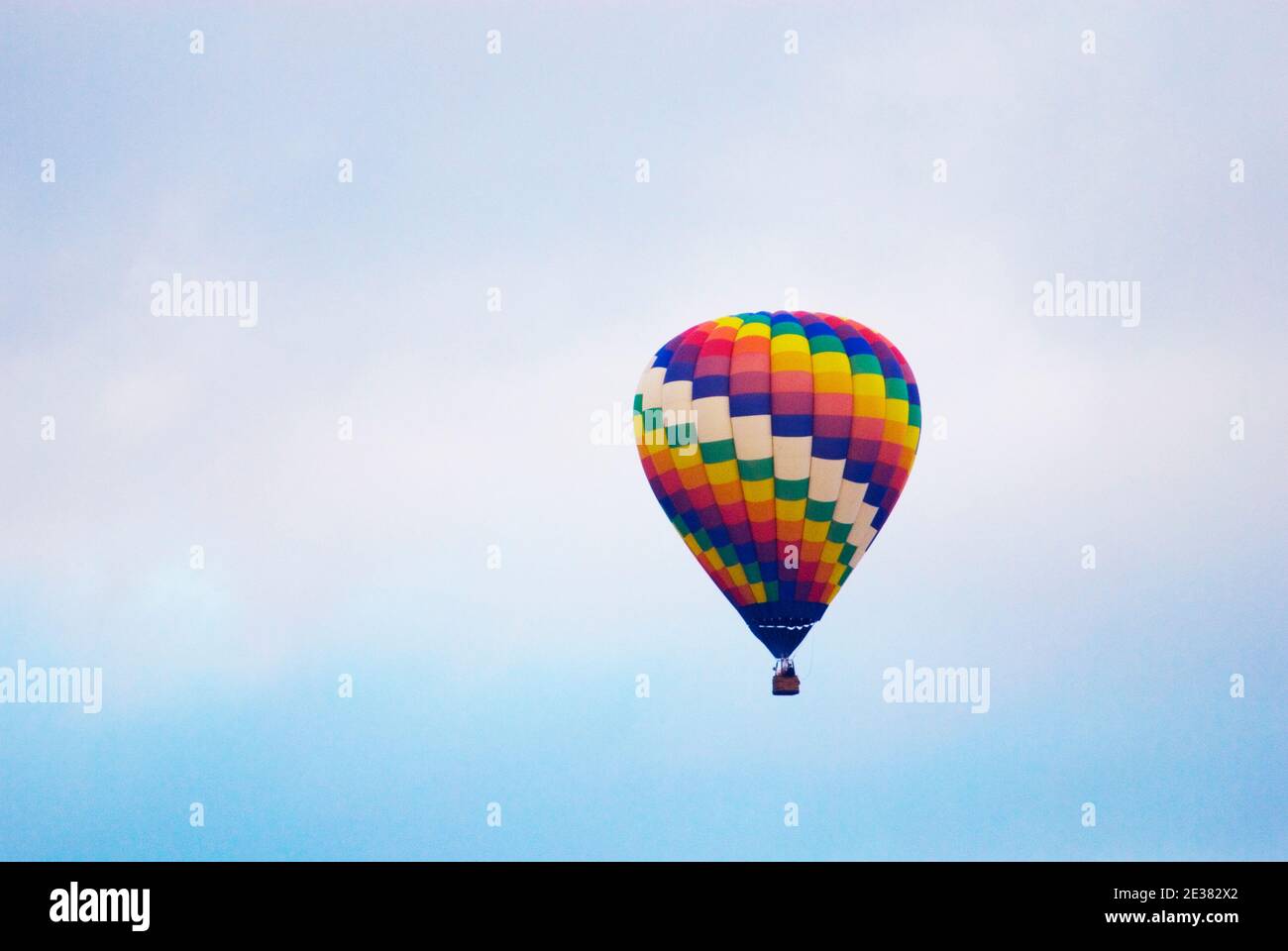 Colourful Hot Air Balloon in Early Morning Flight, Ottawa, Ontario