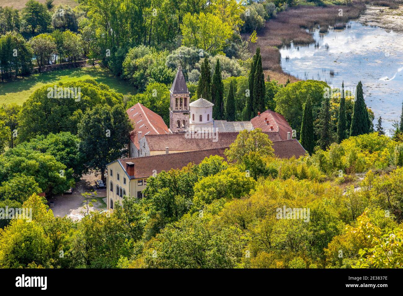 Krka Serbian medieval orthodox monastery. Krka national park, Dalmatia, Croatia. Stock Photo
