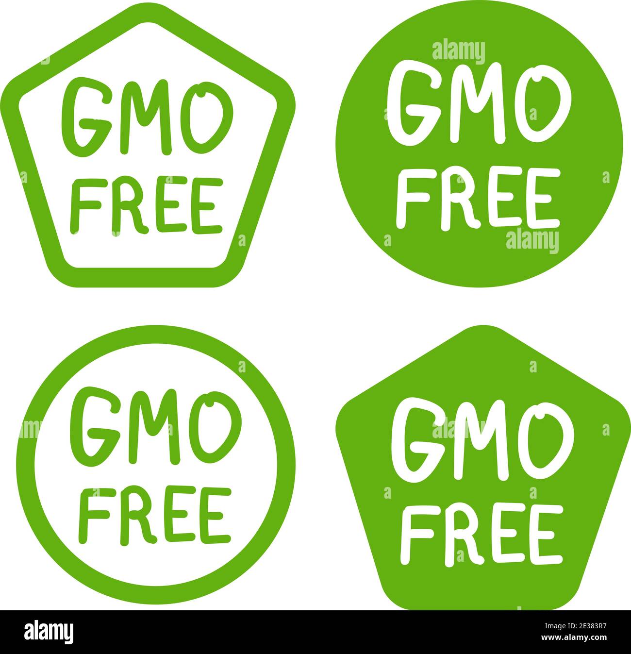 gmo free product icon, isolated vector set Stock Vector