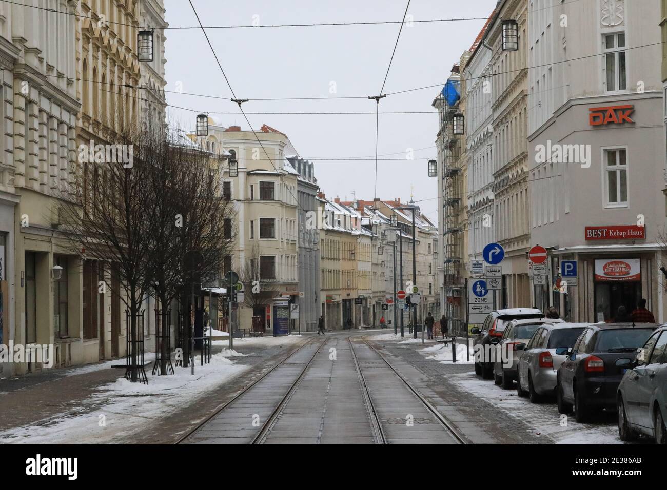 Görlitz Berliner Srasse am 17.01.2021 Stock Photo