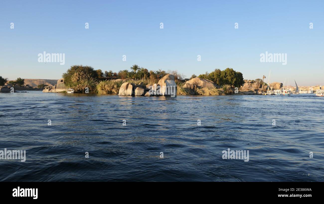 Ägypten - Philae Tempel - Assuan - Nubisches Dorf Stock Photo