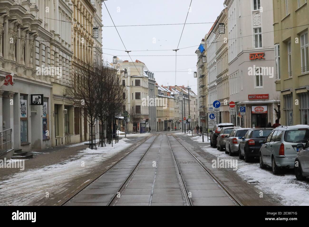 Görlitz Berliner Srasse am 17.01.2021 Stock Photo